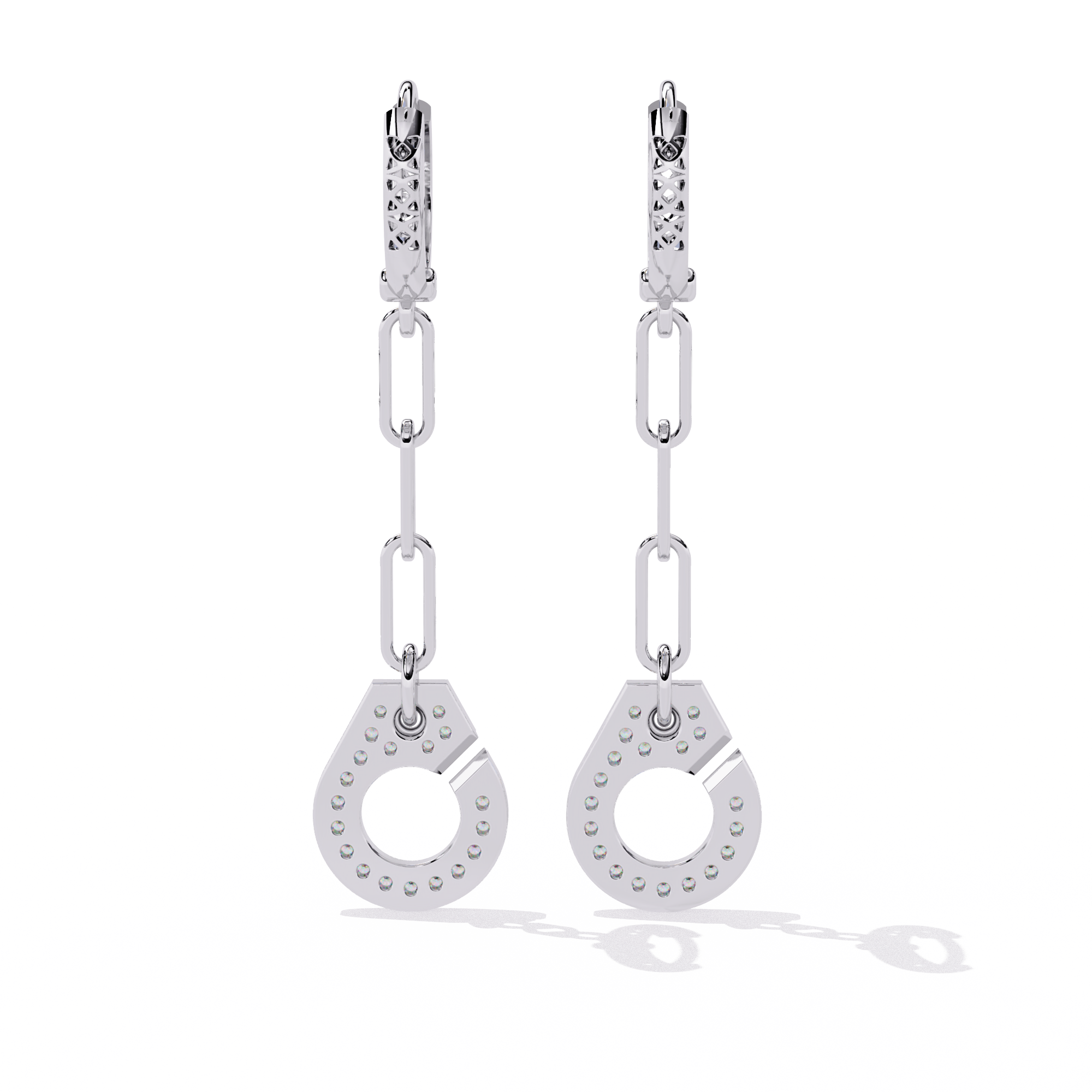 0.54 CT MODERN LINK EARRING 9k