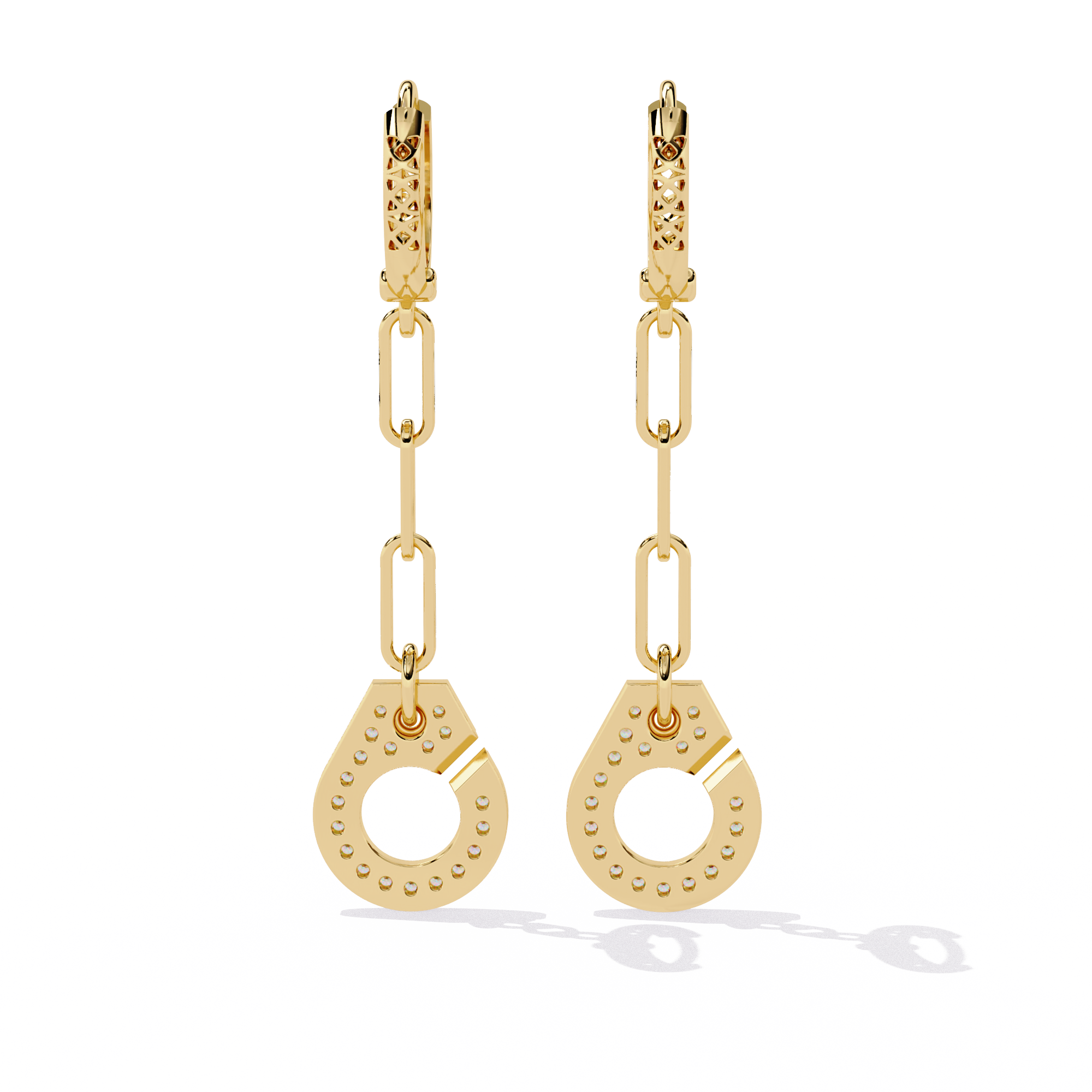 0.54 CT MODERN LINK EARRING 9k