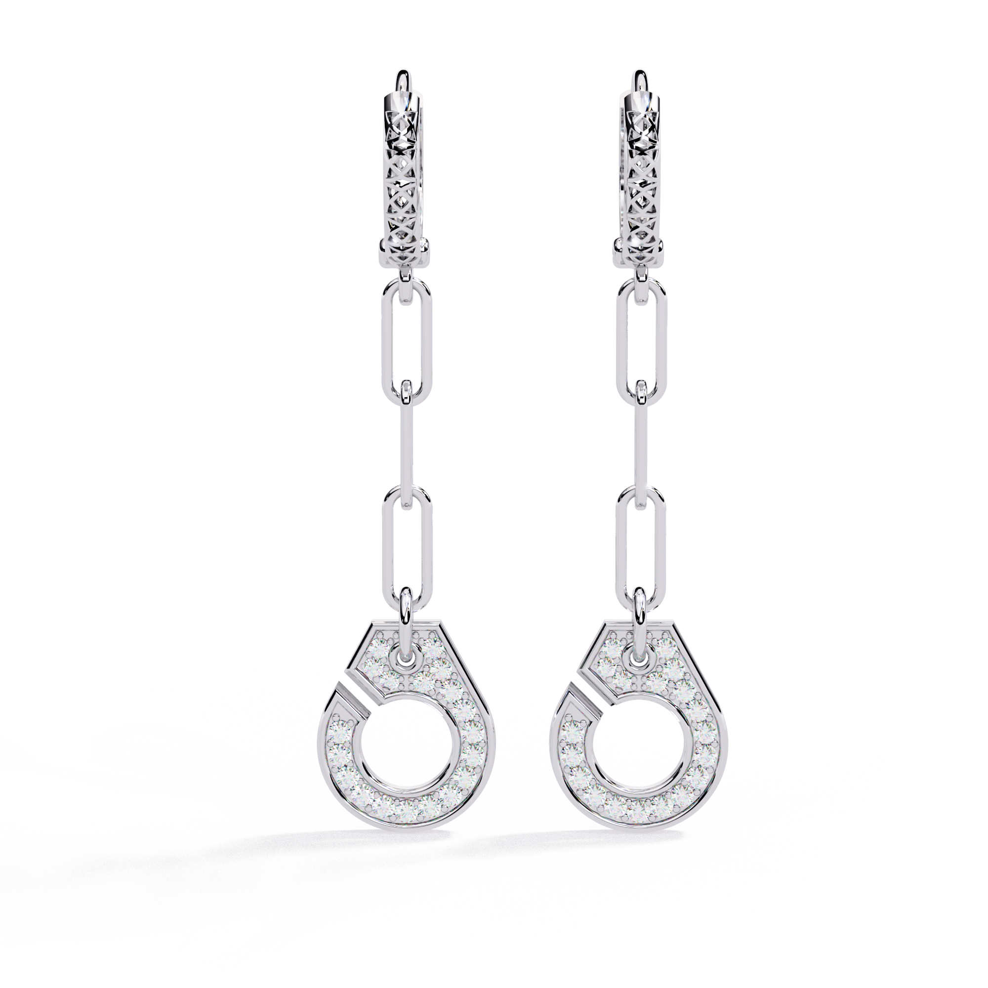 0.54 CT MODERN LINK EARRING 9k