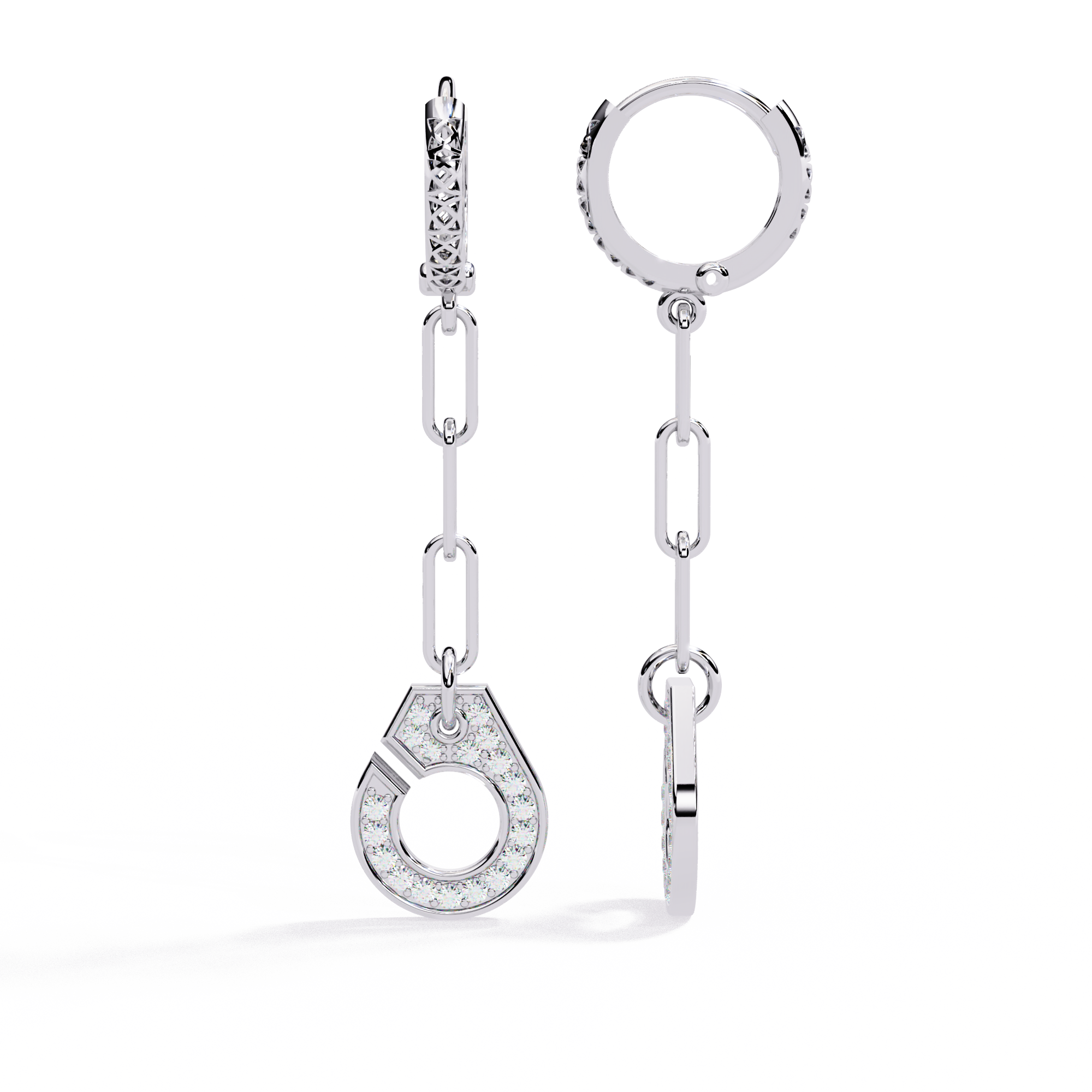 0.54 CT MODERN LINK EARRING 9k