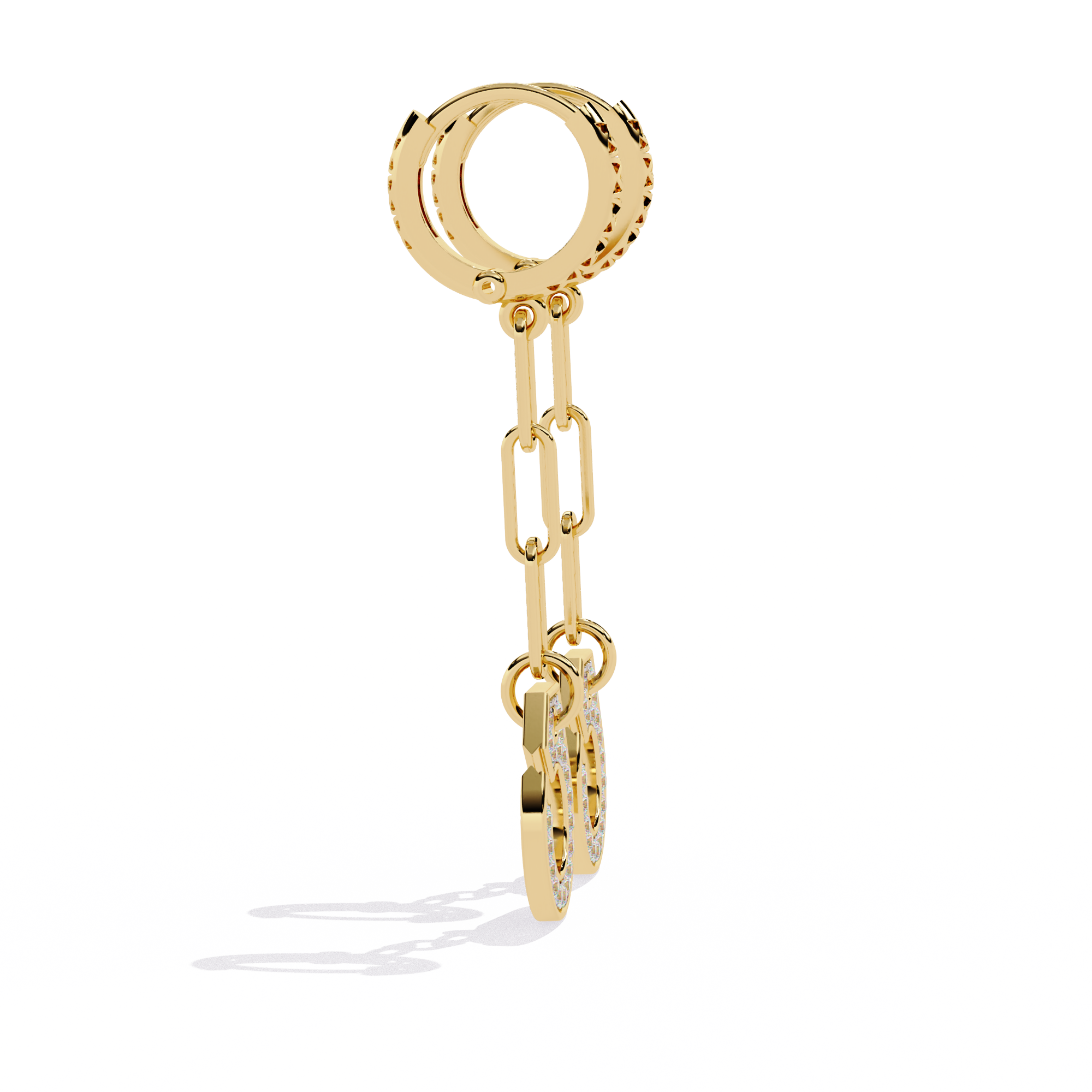 0.54 CT MODERN LINK EARRING 9k