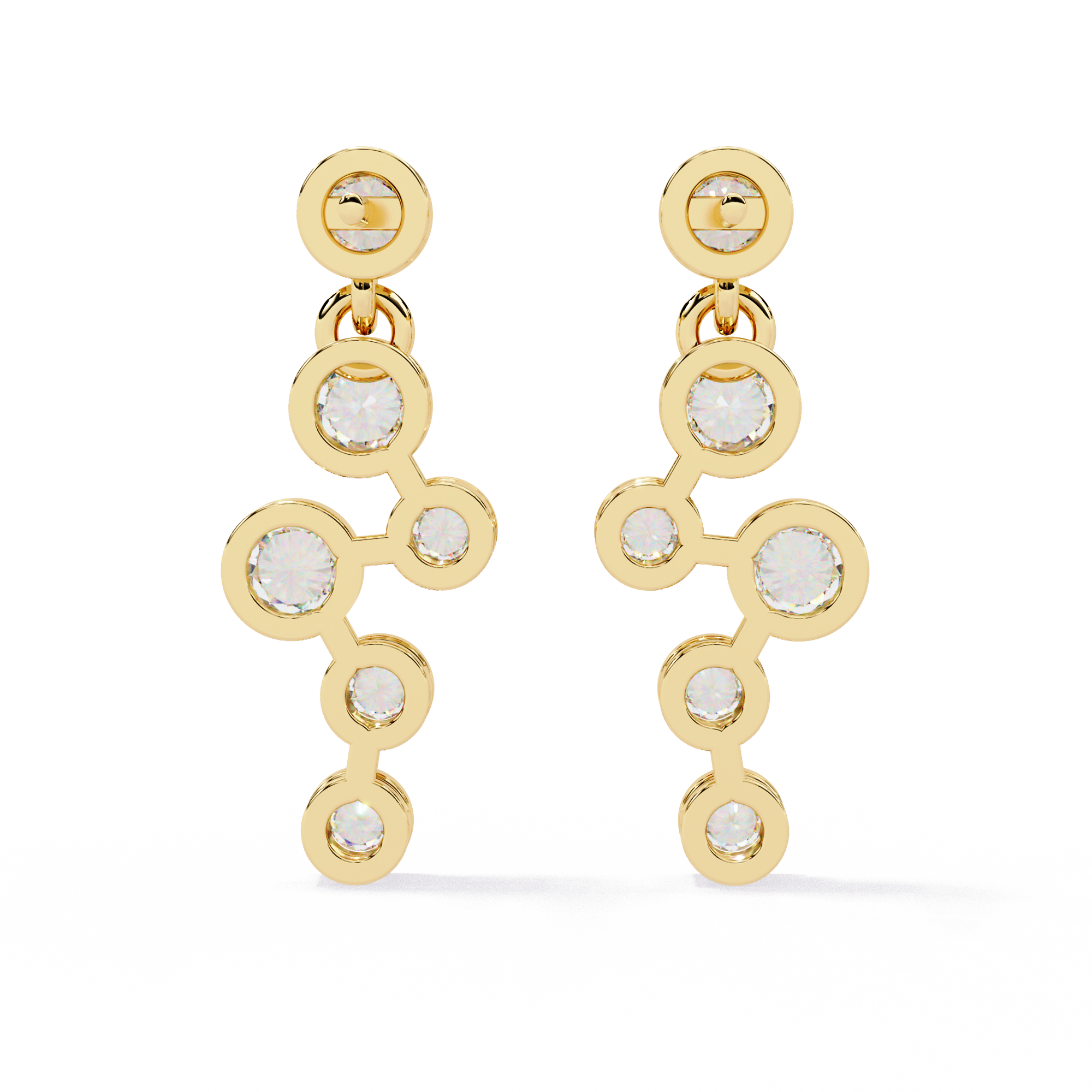 0.39 CT OVAL CASCADE EARRING 9k