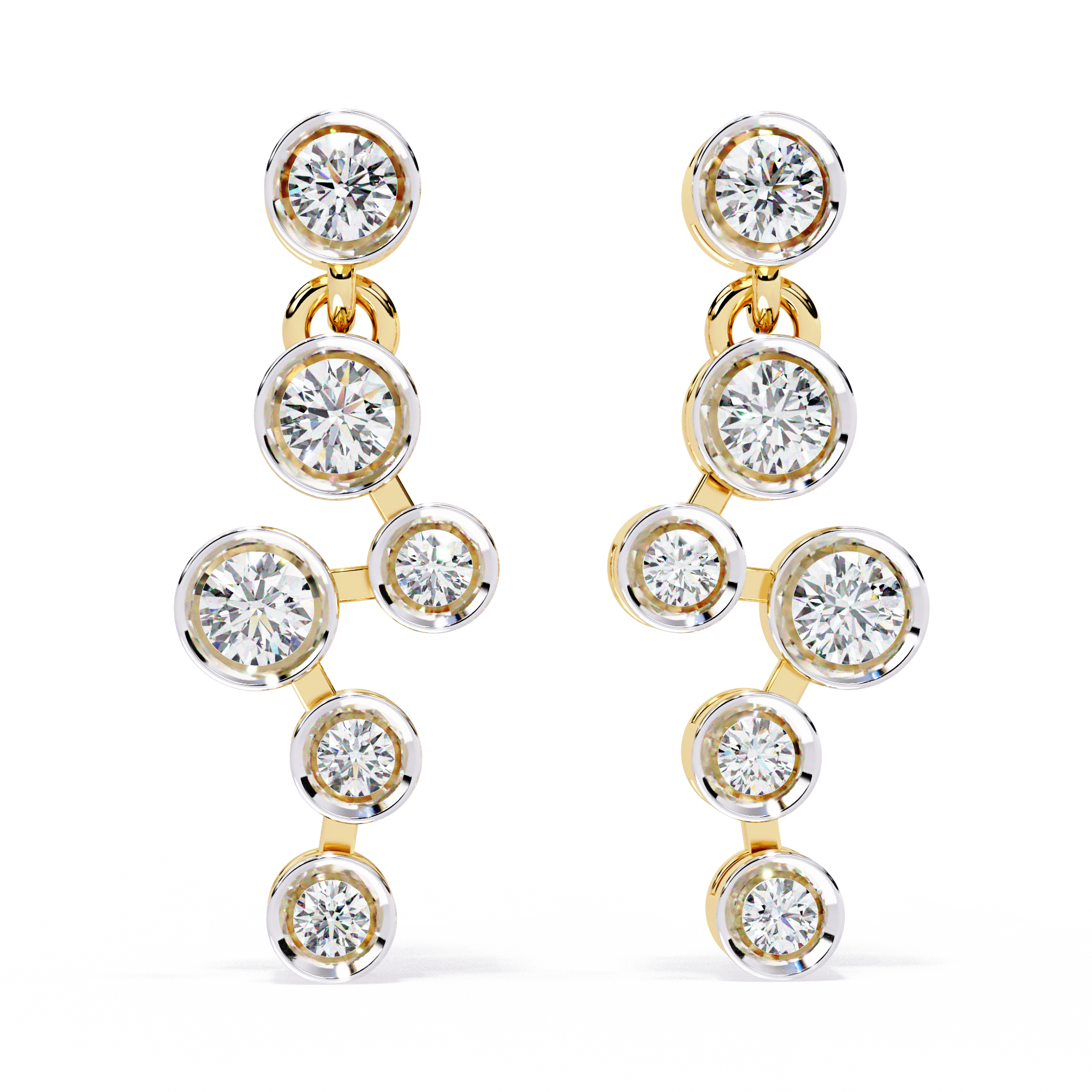 0.39 CT OVAL CASCADE EARRING 9k