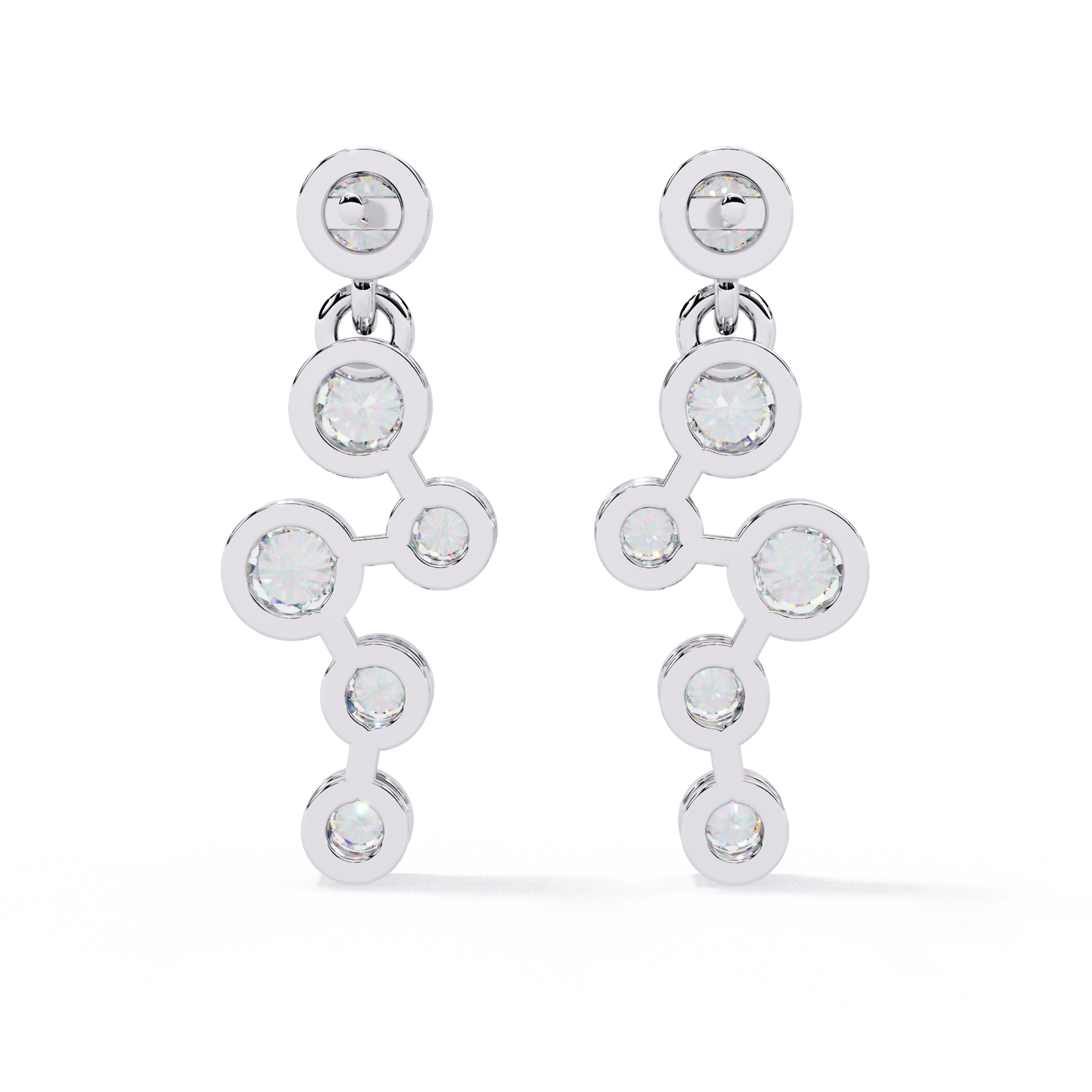 0.39 CT OVAL CASCADE EARRING 9k