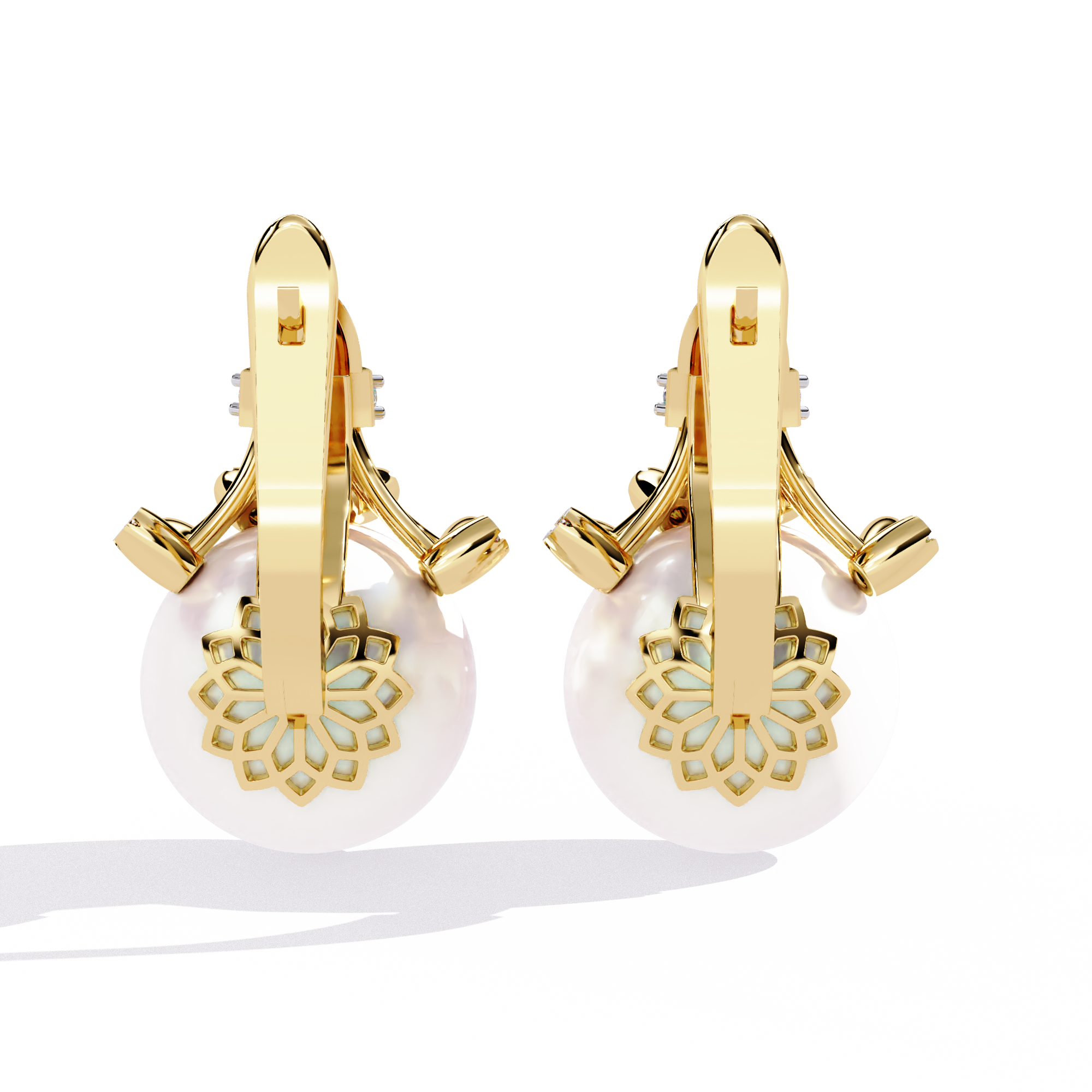 0.36 CT PEARL HALO EARRING 9k