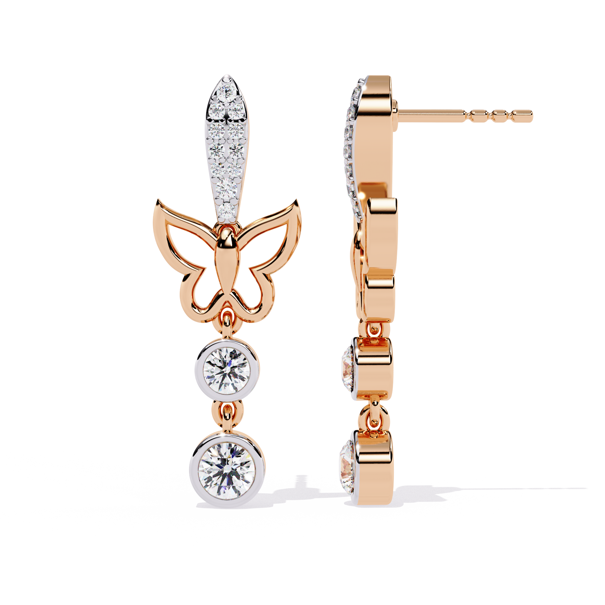 0.55 CT WHISPERING WINGS EARRING 9k