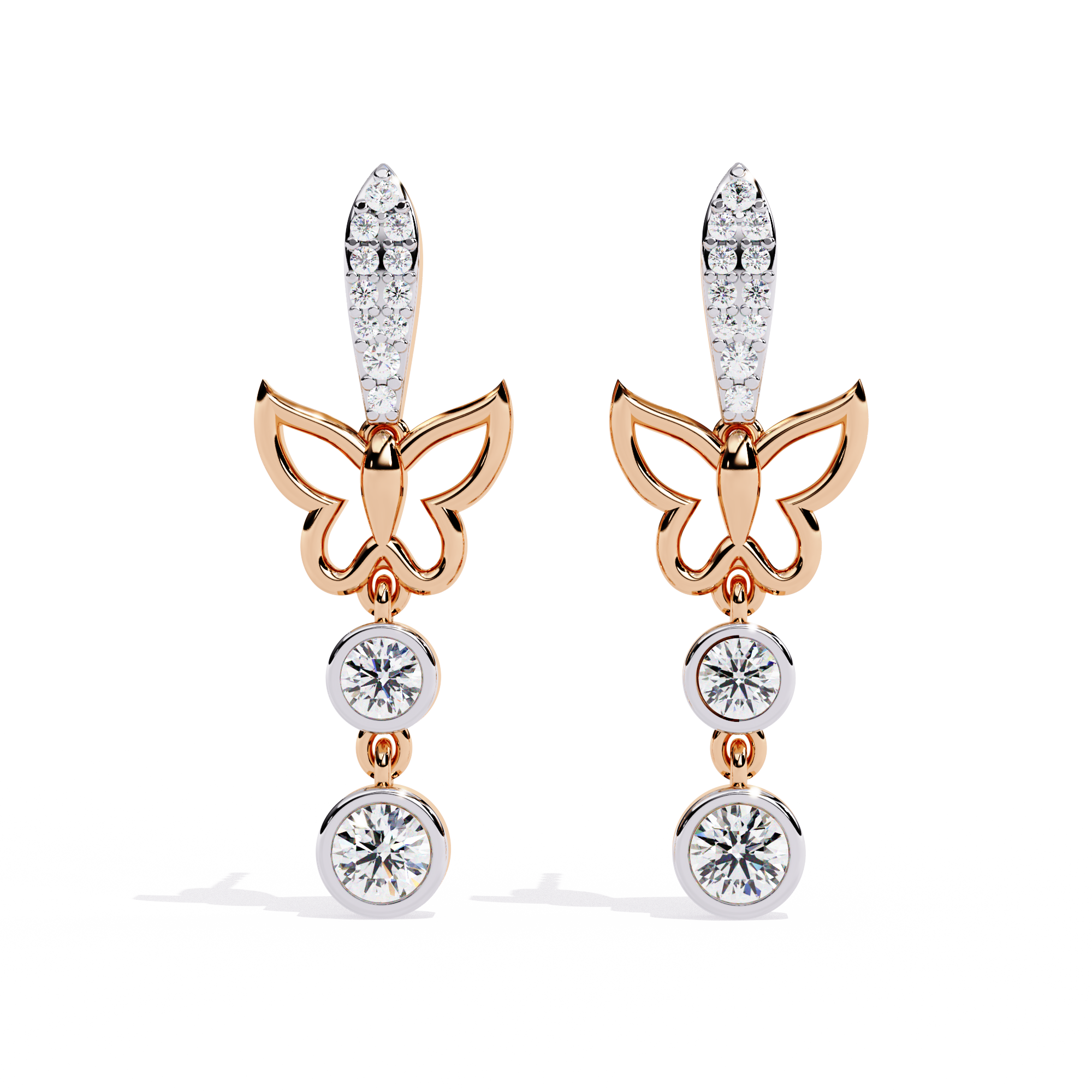 0.55 CT WHISPERING WINGS EARRING 9k