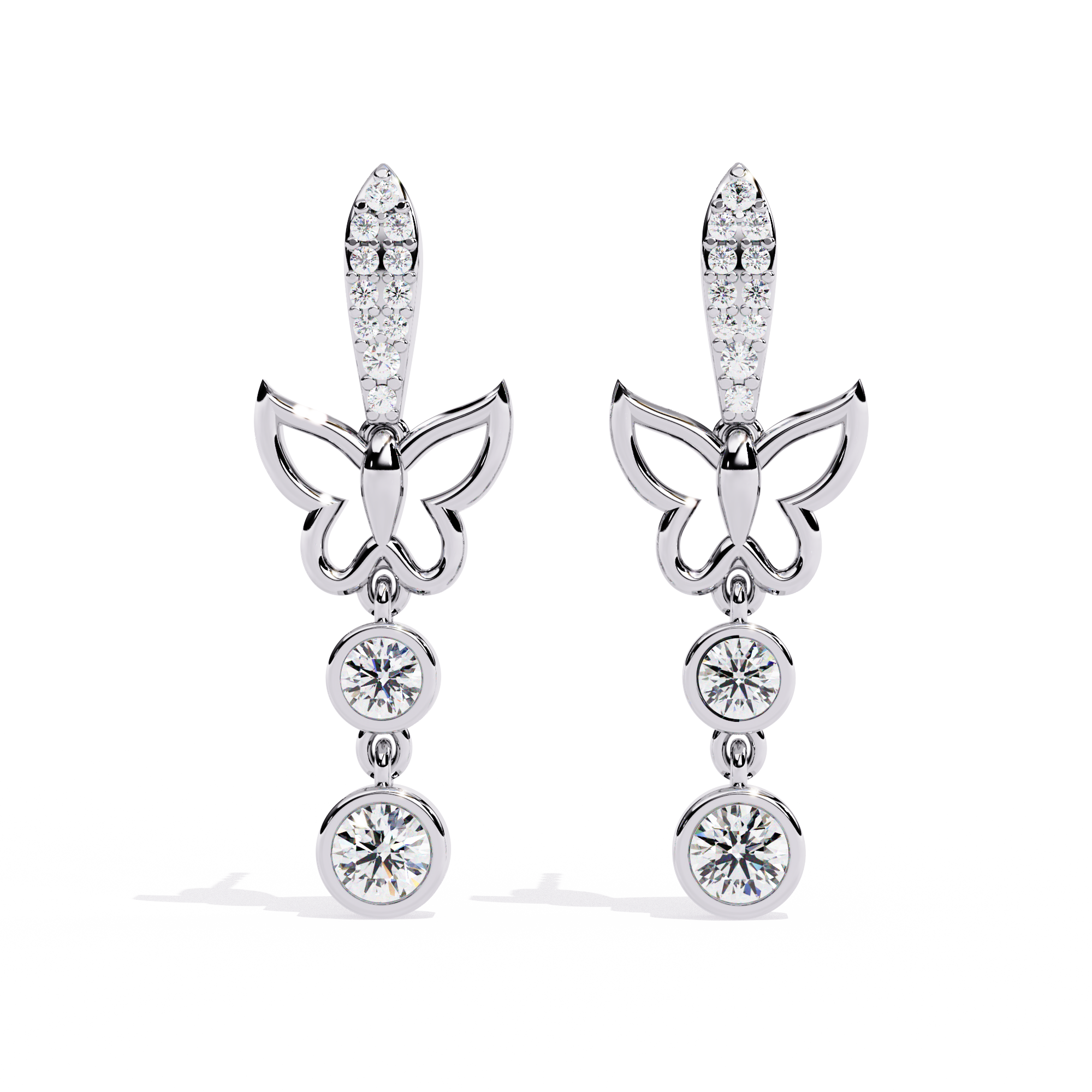 0.55 CT WHISPERING WINGS EARRING 9k