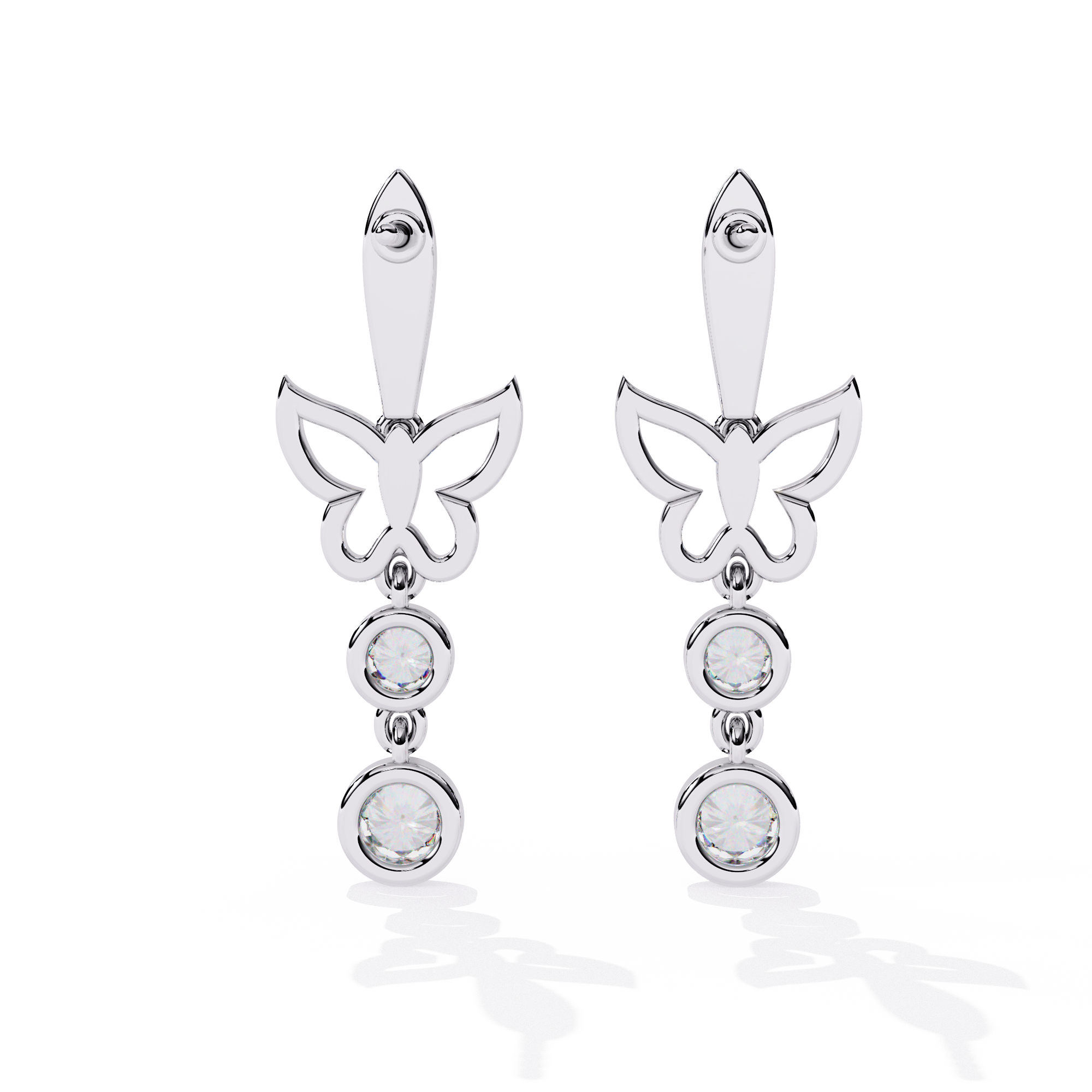 0.55 CT WHISPERING WINGS EARRING 9k