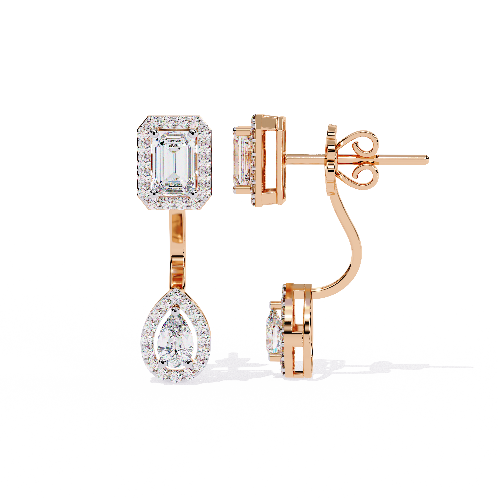 2.12 CT DUO HALO EARRING 9k