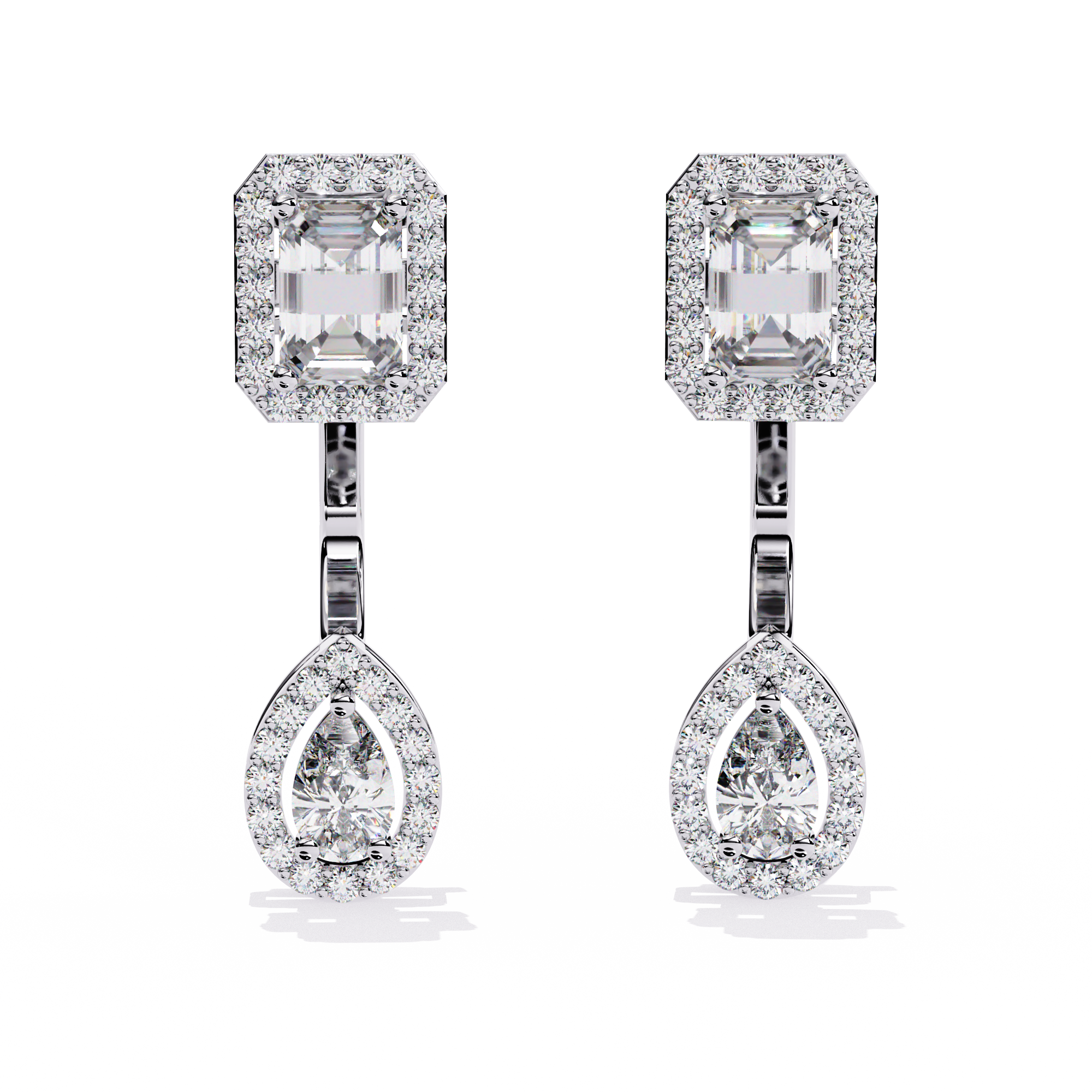 2.12 CT DUO HALO EARRING 9k