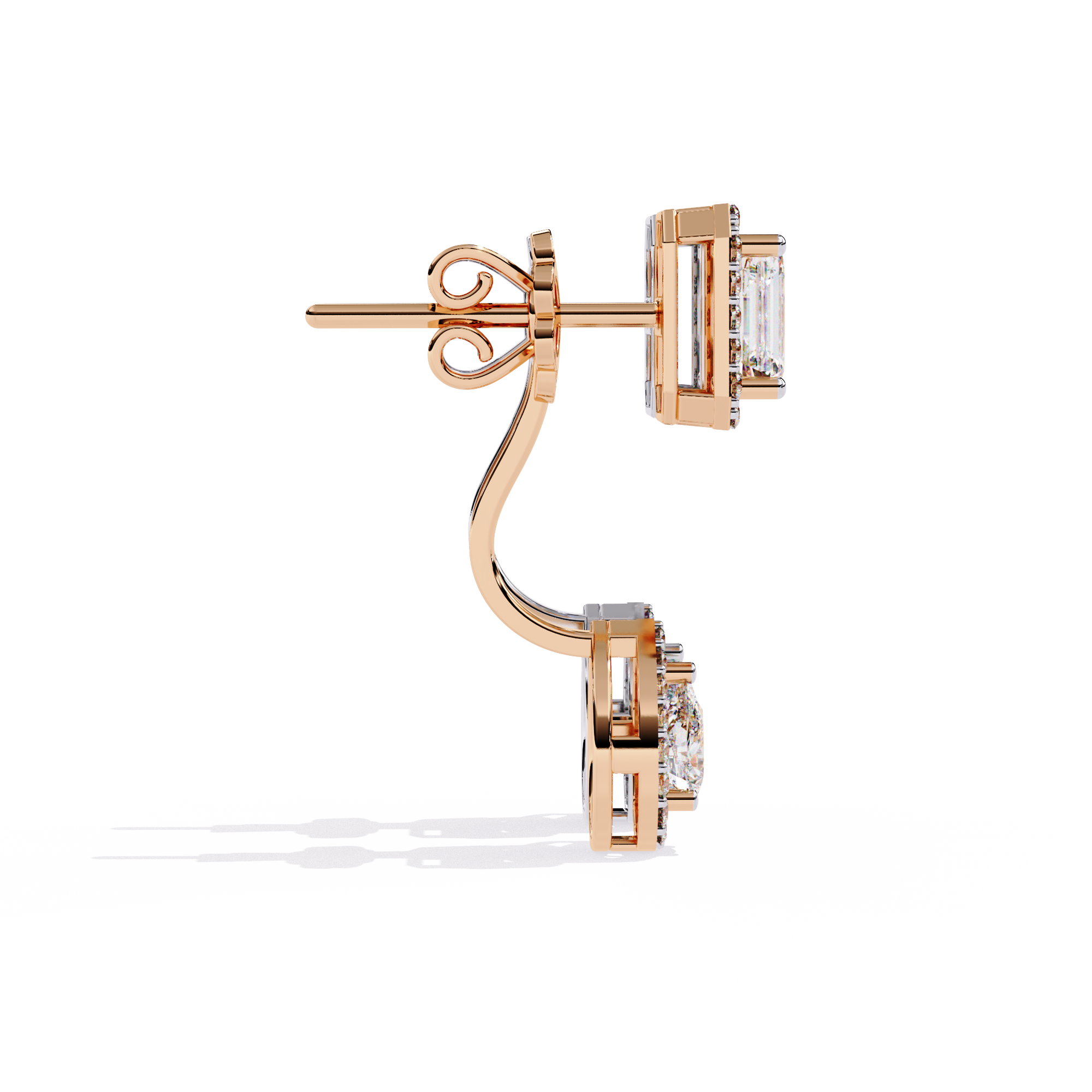 2.12 CT DUO HALO EARRING 9k