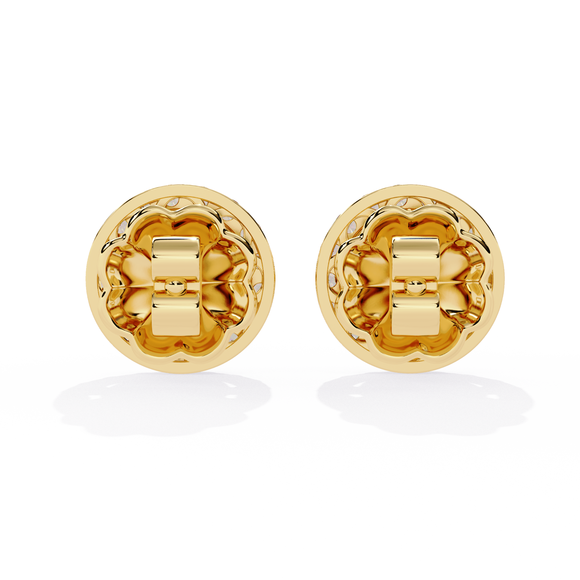 1.51 CT LUSTROUS OVAL HALO EARRING 9k