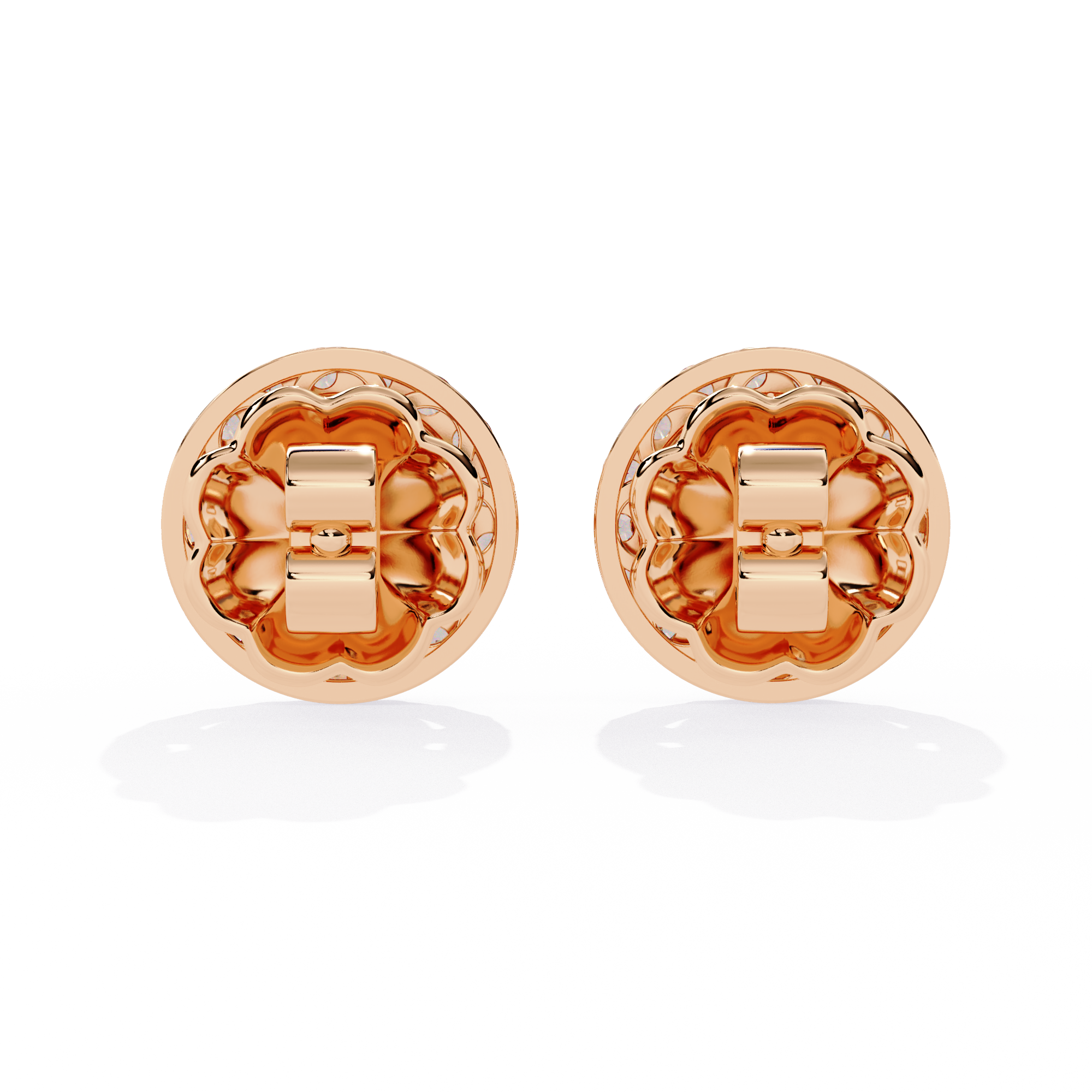 1.51 CT LUSTROUS OVAL HALO EARRING 9k