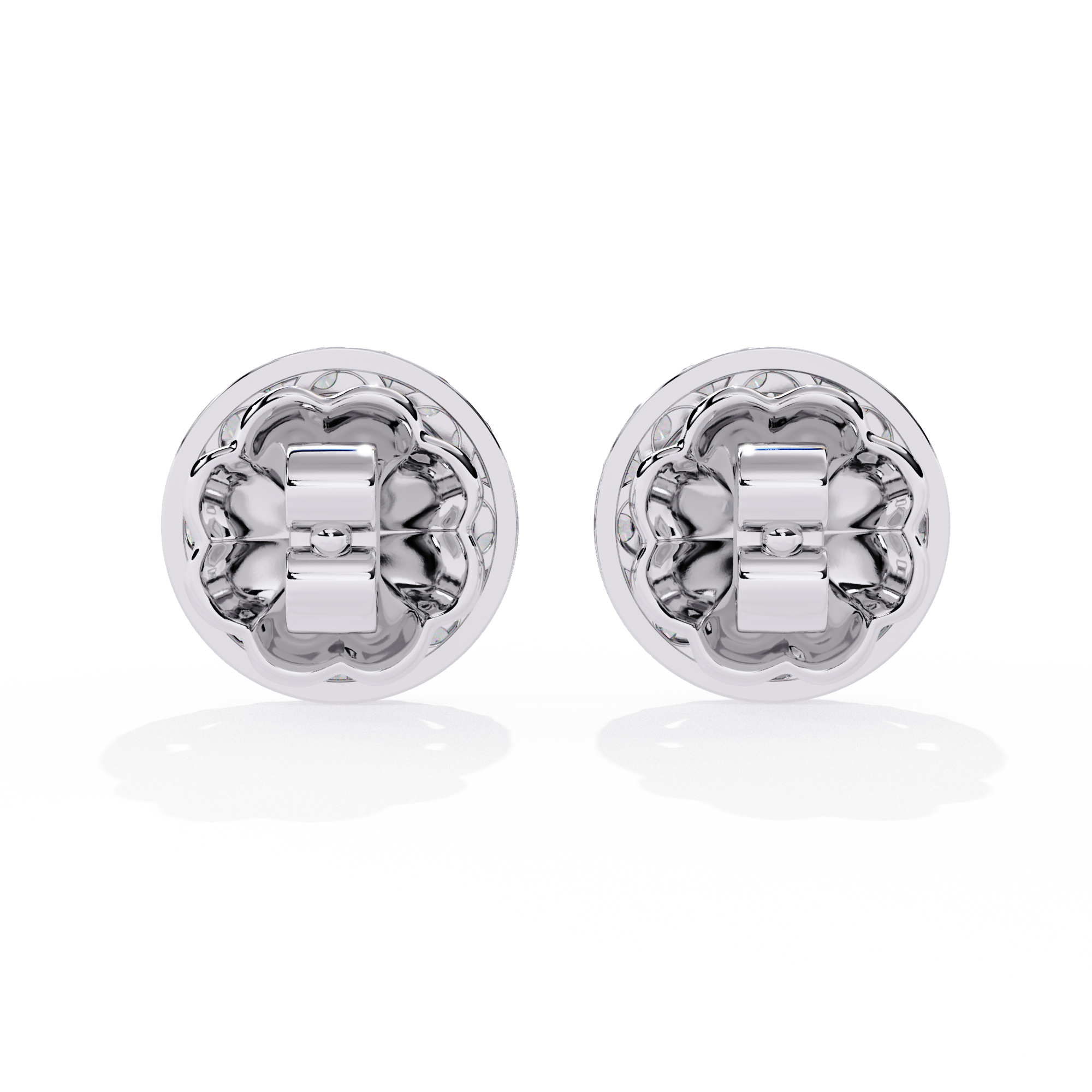 1.51 CT LUSTROUS OVAL HALO EARRING 9k