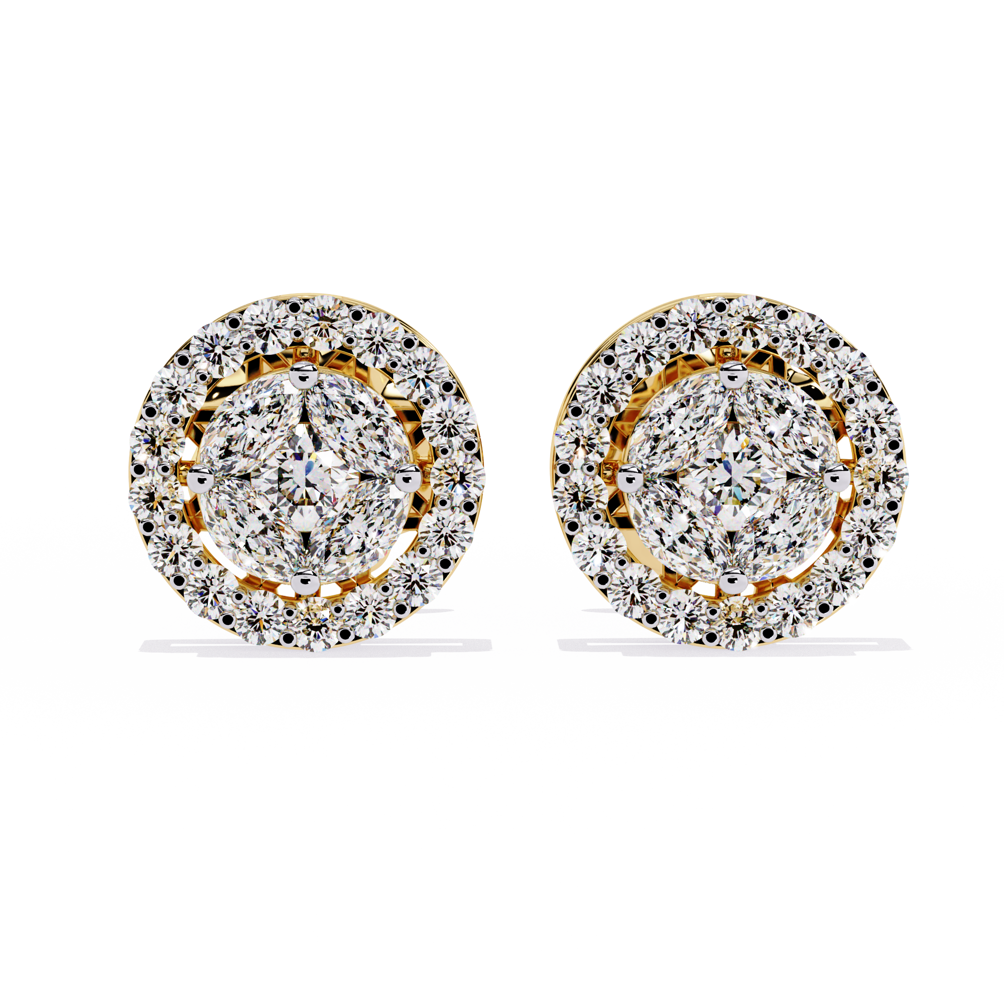 1.51 CT LUSTROUS OVAL HALO EARRING 9k