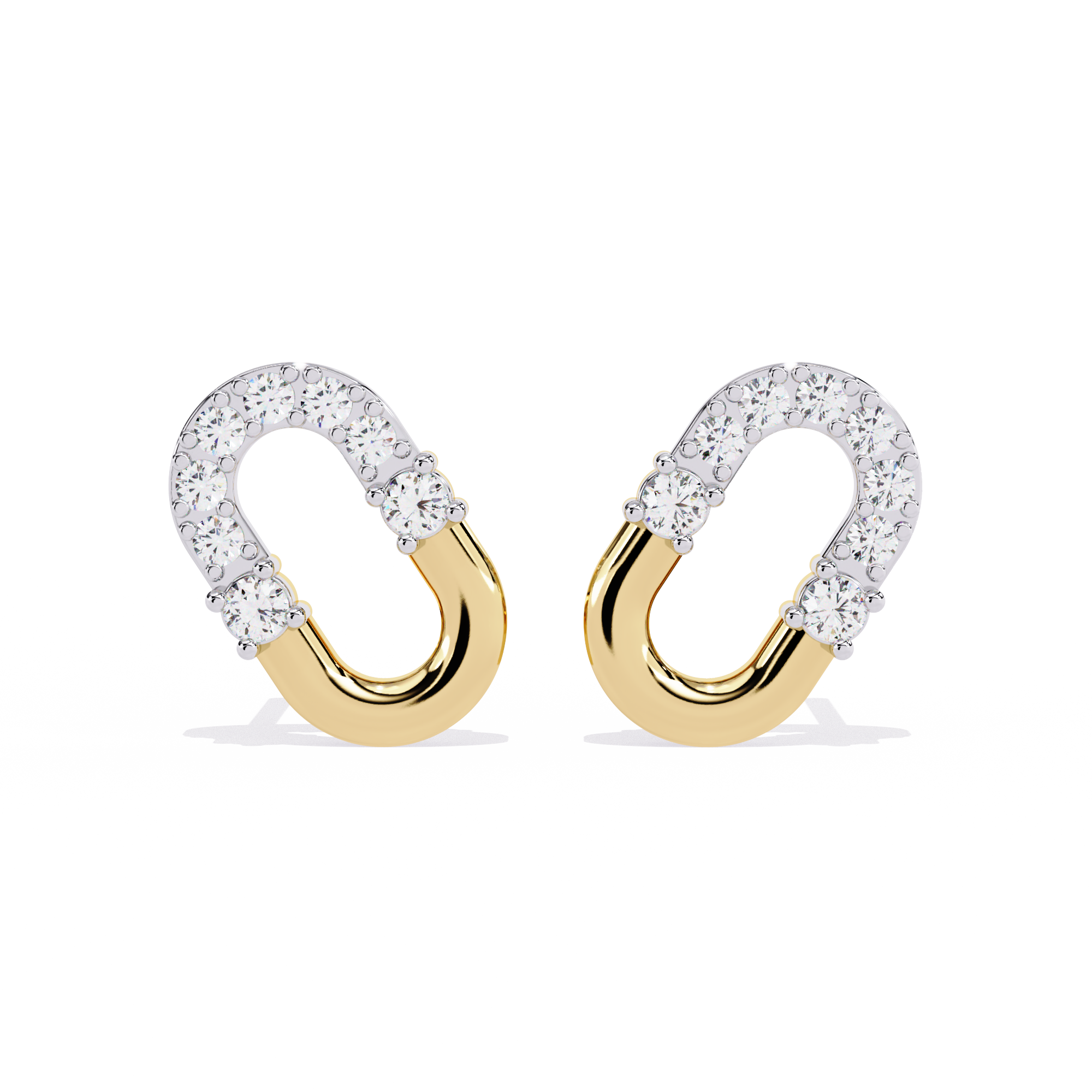 0.20 CT DIAMOND LINK EARRING 9k