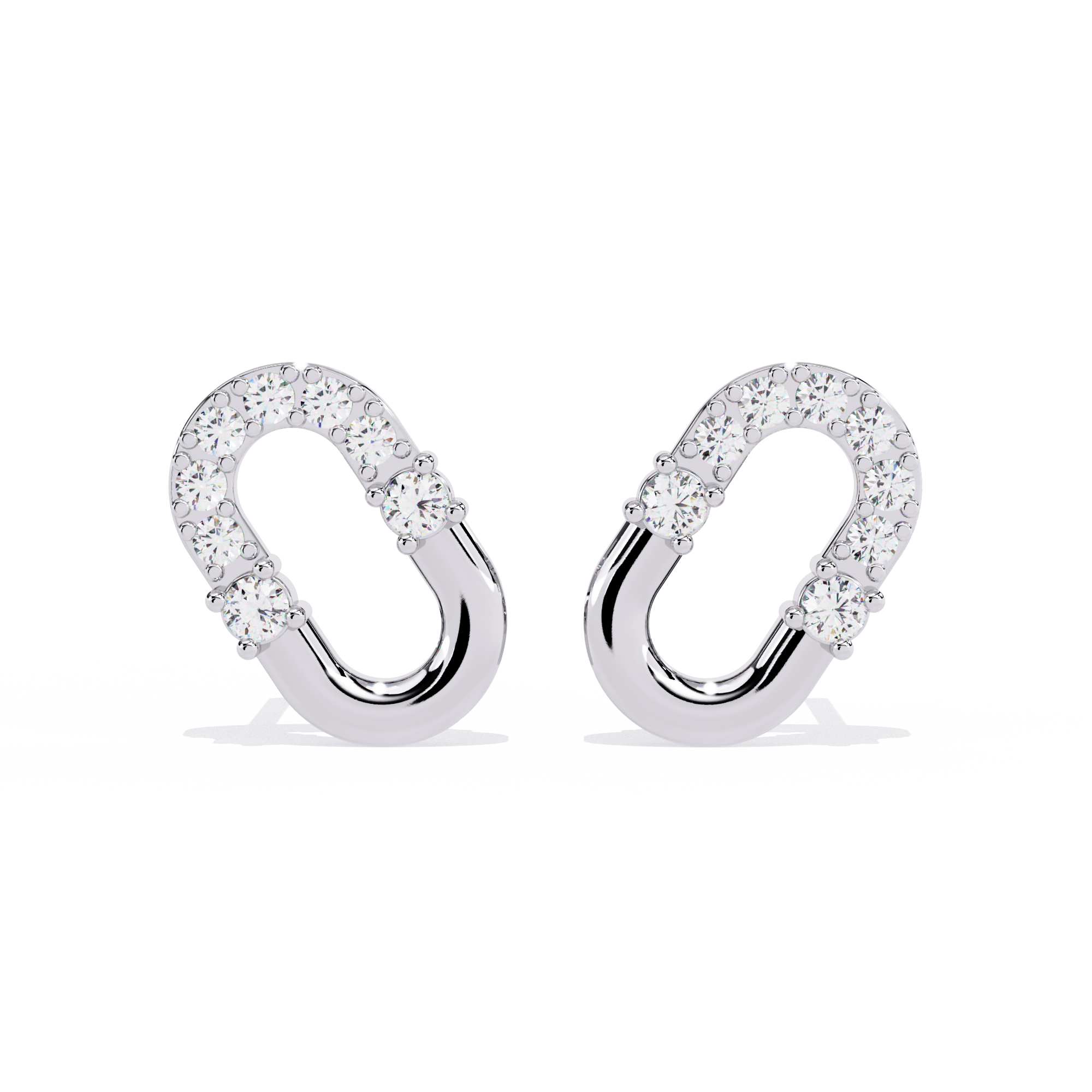 0.20 CT DIAMOND LINK EARRING 9k