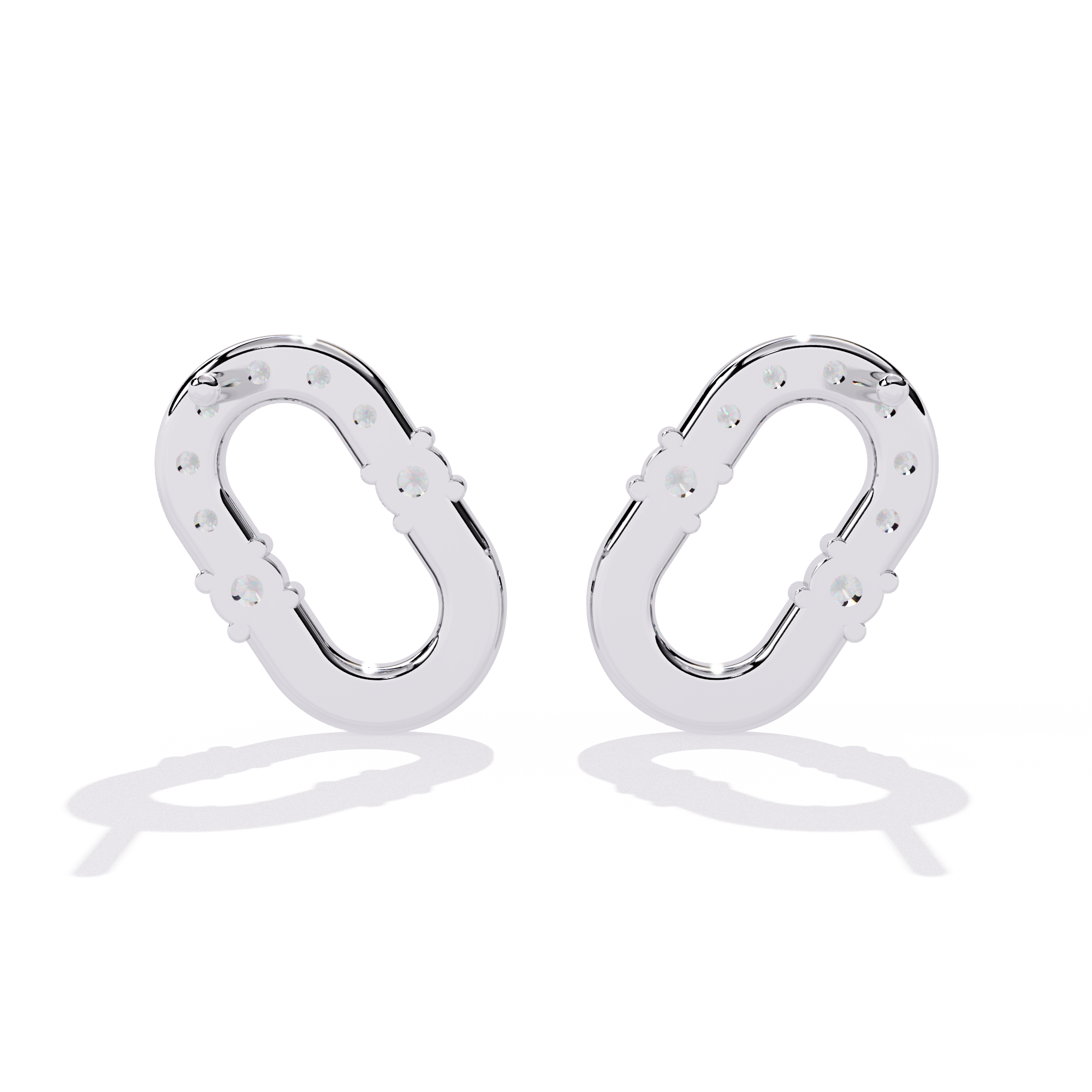 0.20 CT DIAMOND LINK EARRING 9k