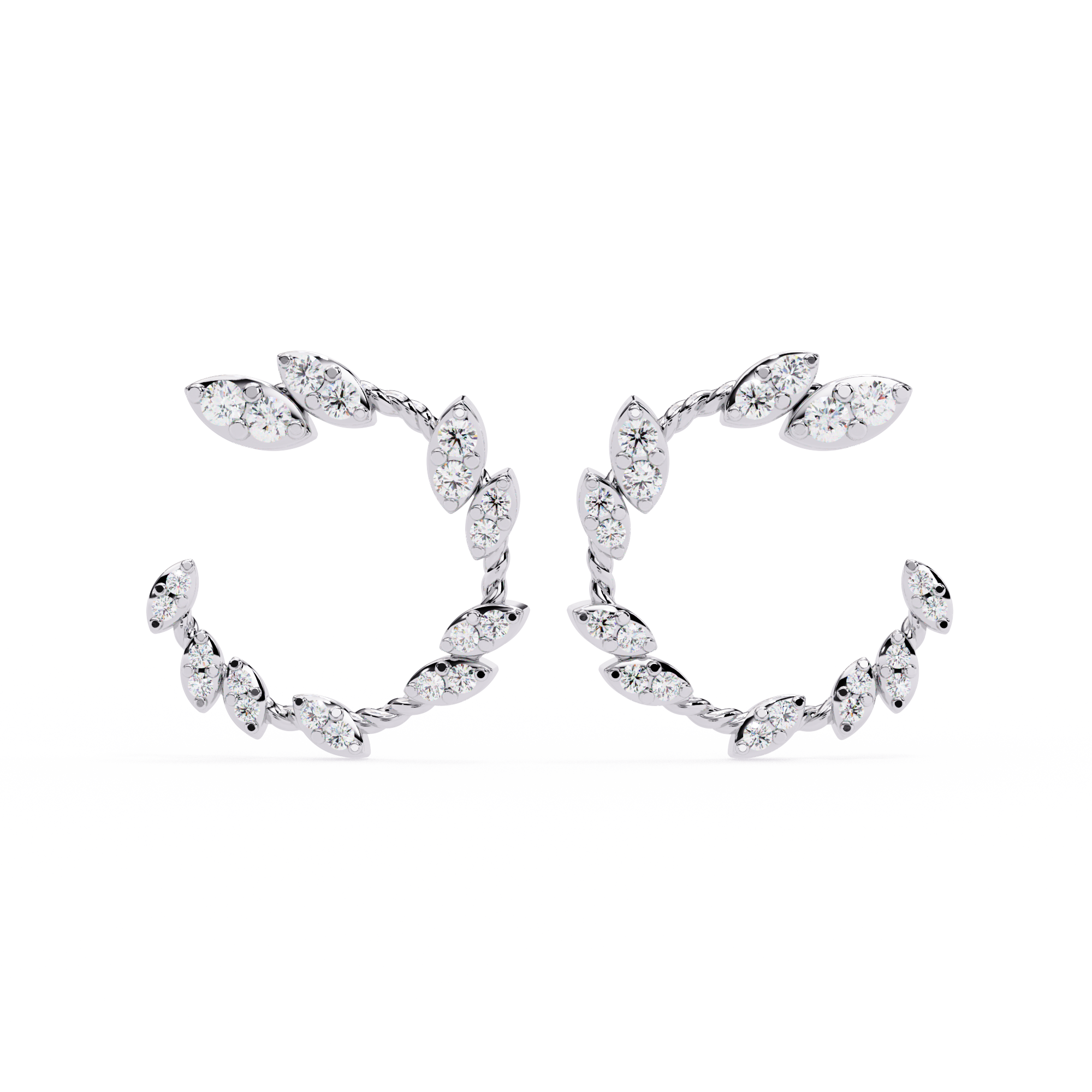 0.73 CT PETAL ARC EARRING 18K
