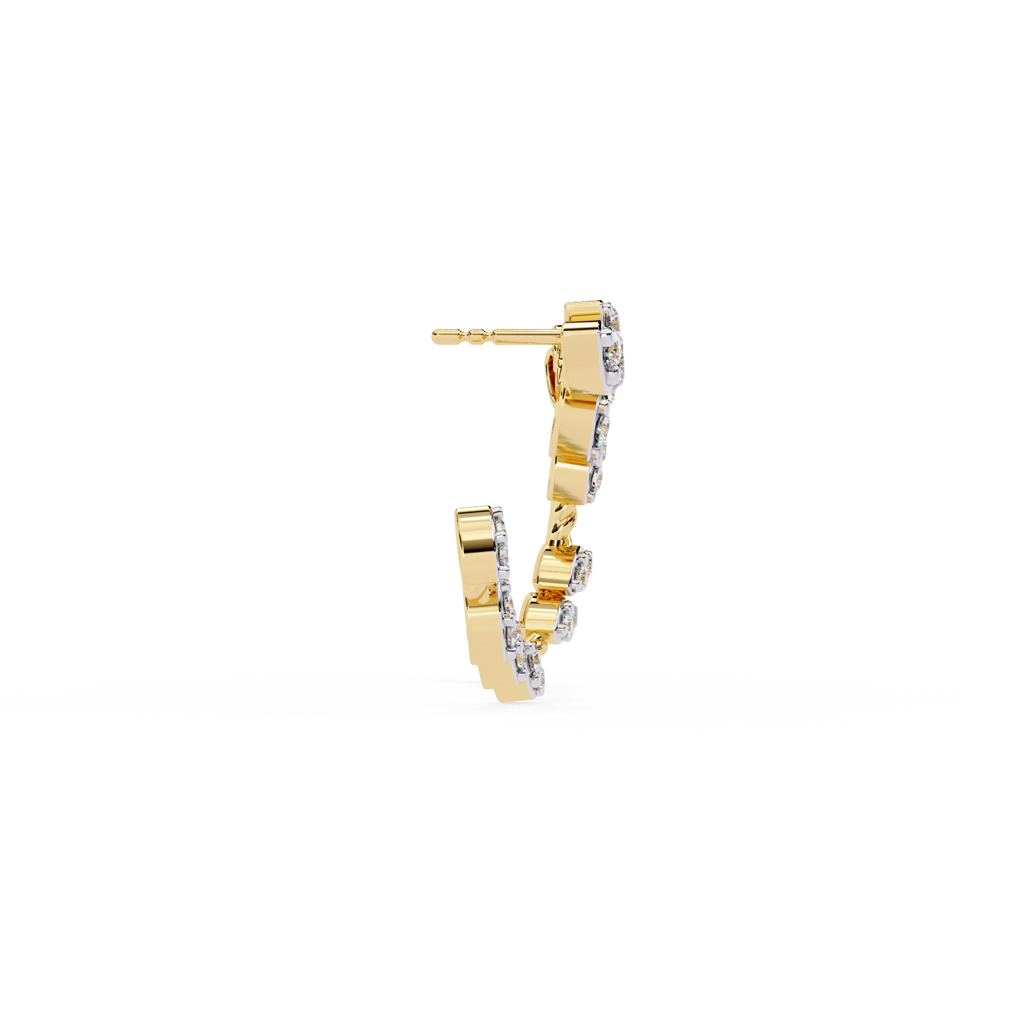 0.73 CT PETAL ARC EARRING 9k