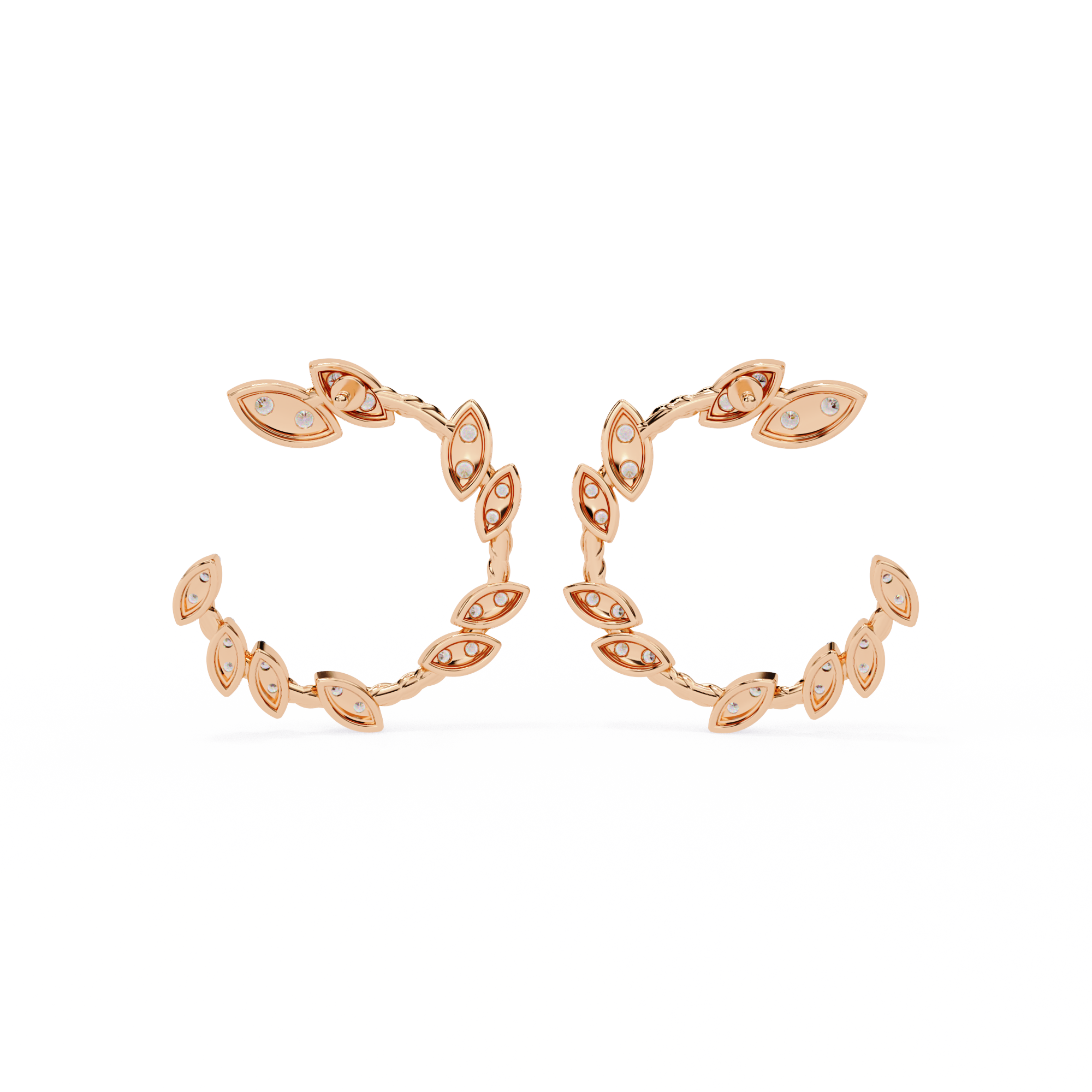 0.73 CT PETAL ARC EARRING 9k