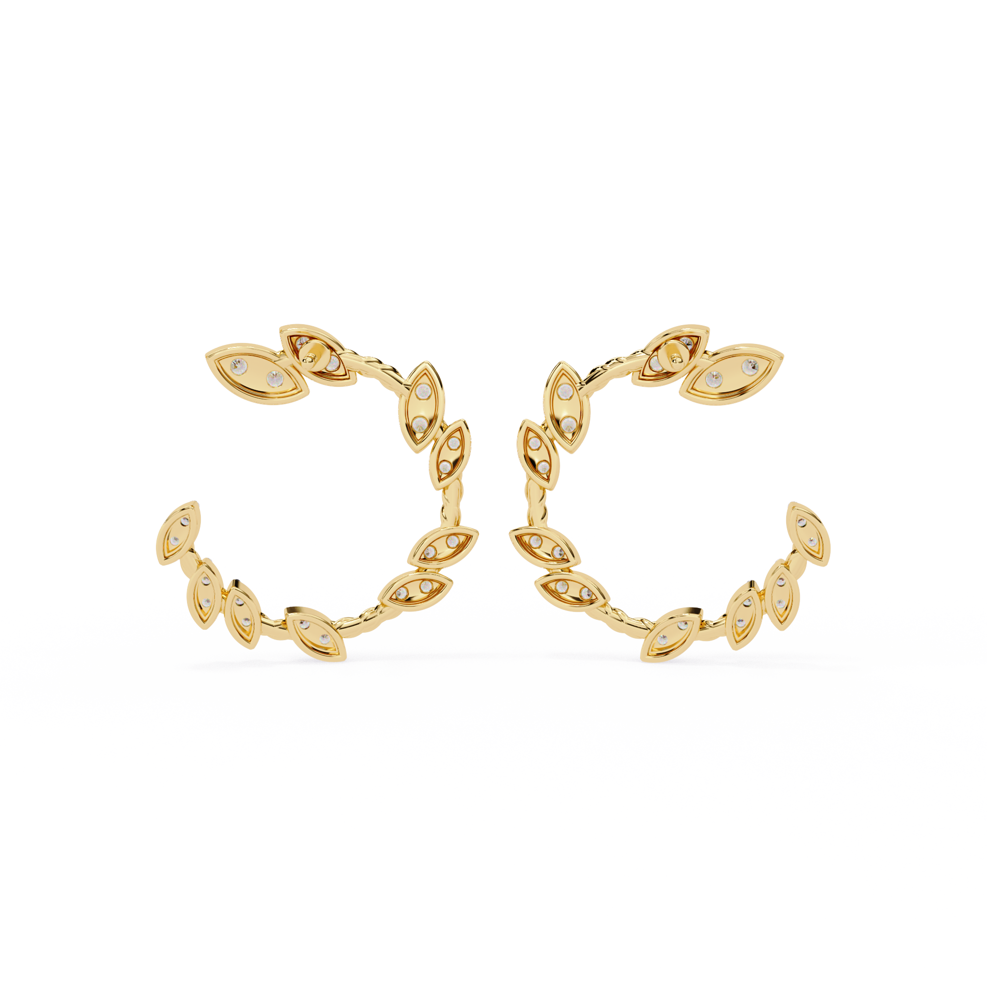 0.73 CT PETAL ARC EARRING 9k