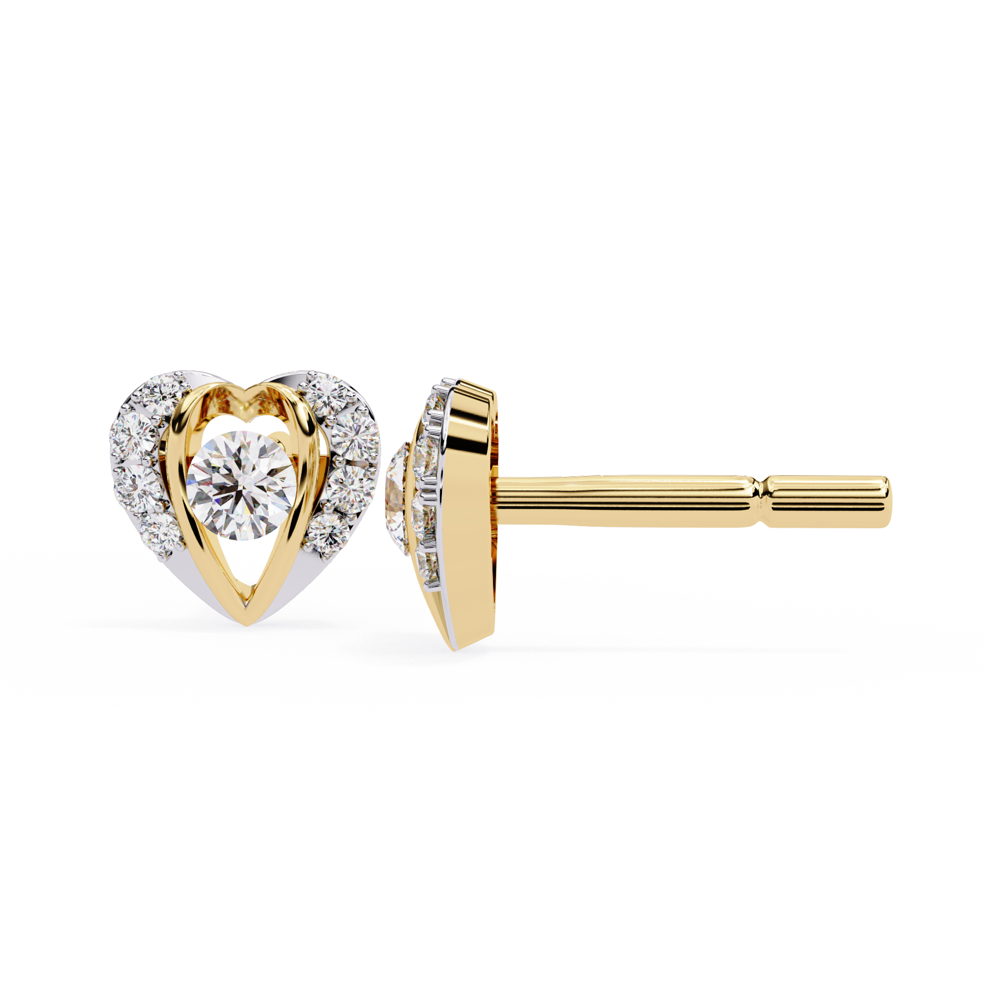 0.74 CT HEARTFELT HALO EARRING 9k