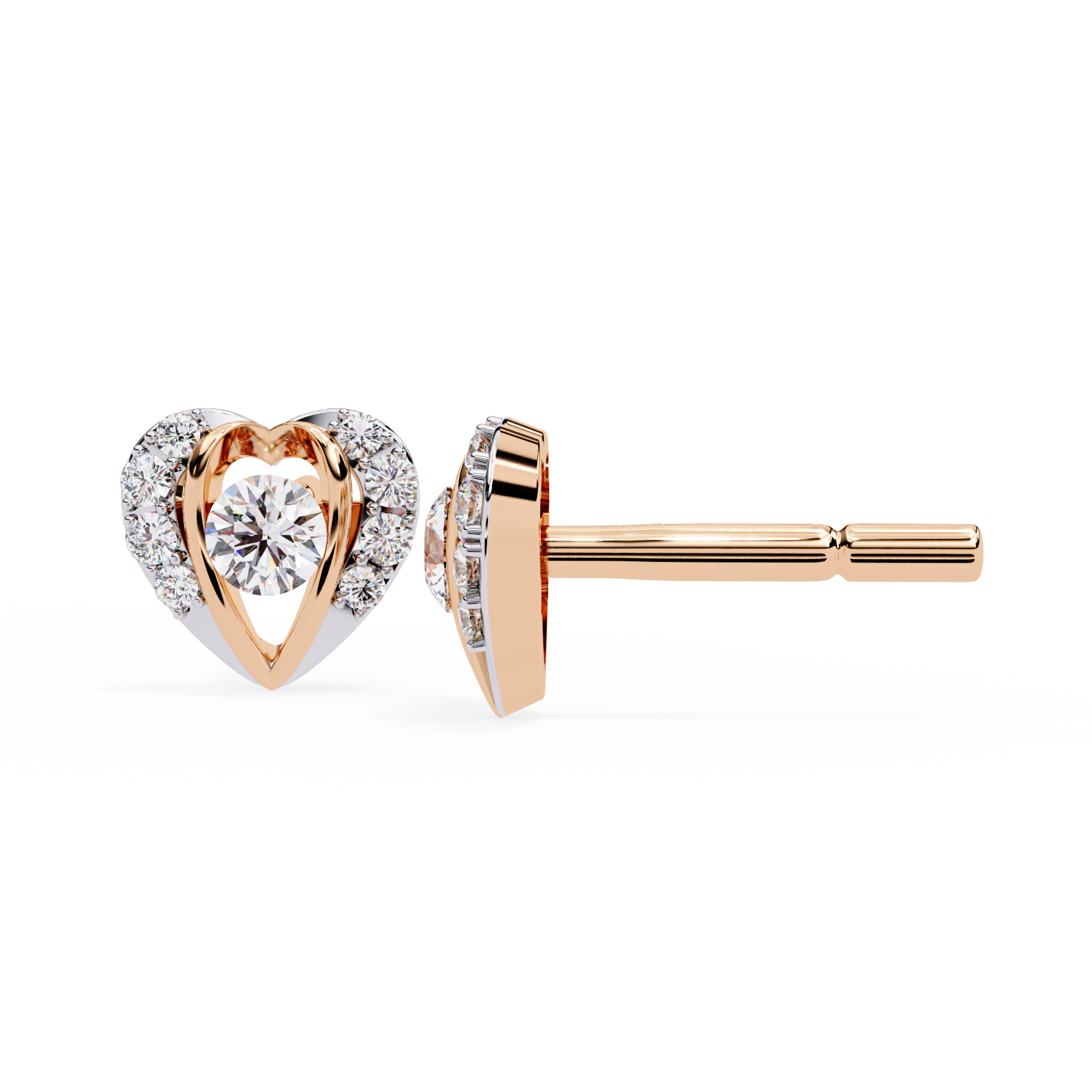 0.74 CT HEARTFELT HALO EARRING 9k
