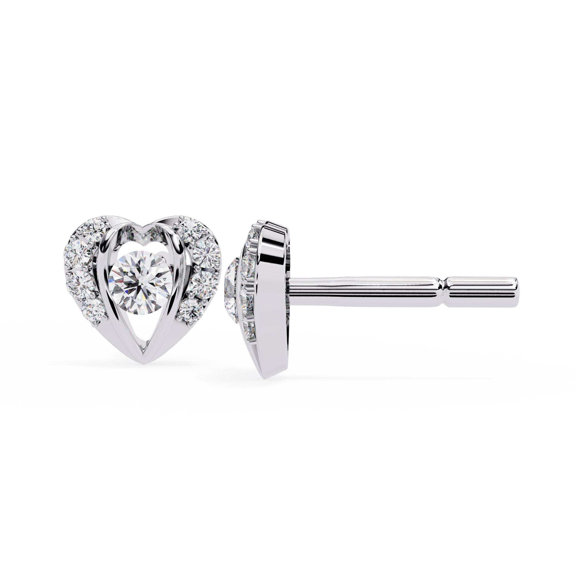 0.74 CT HEARTFELT HALO EARRING 9k