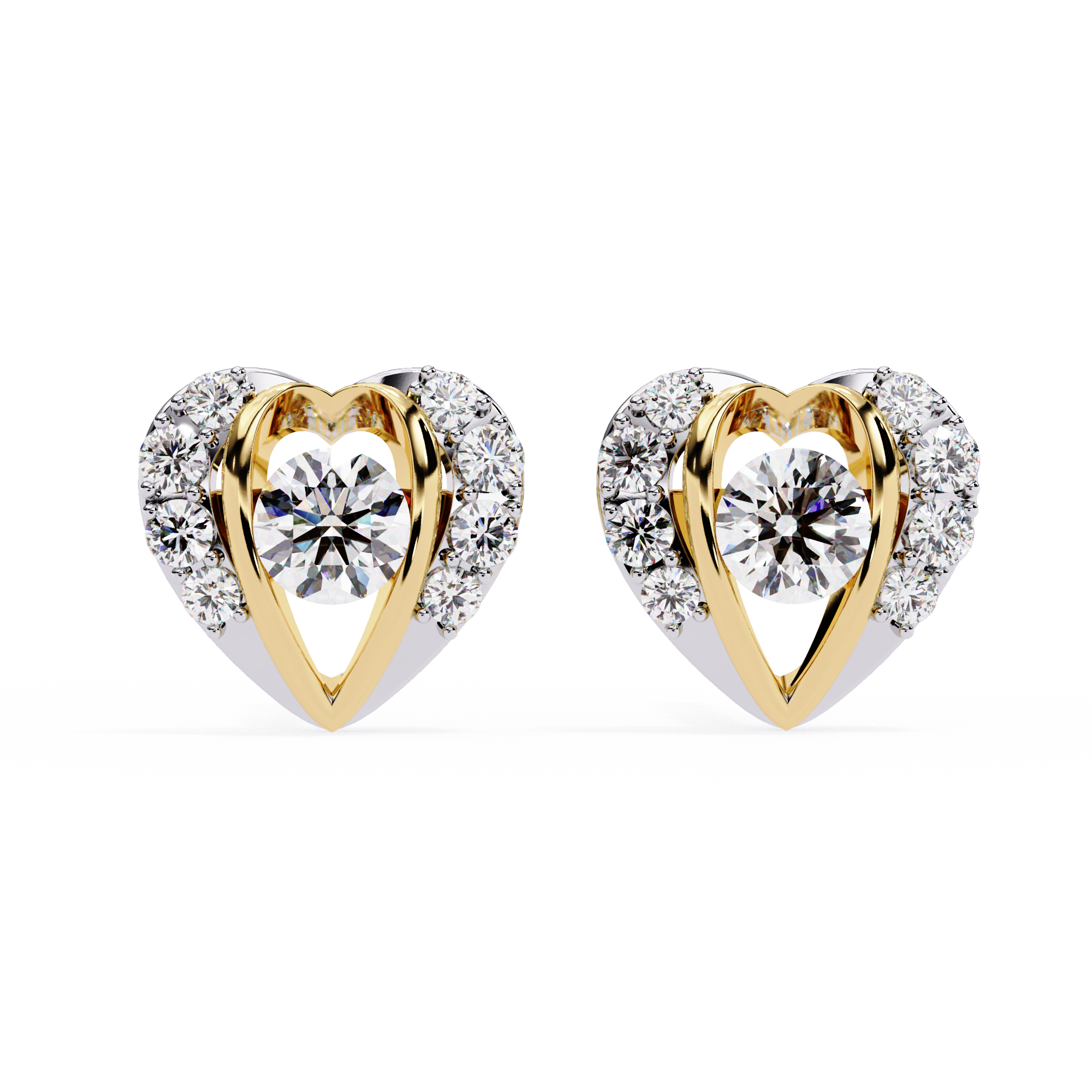 0.74 CT HEARTFELT HALO EARRING 9k