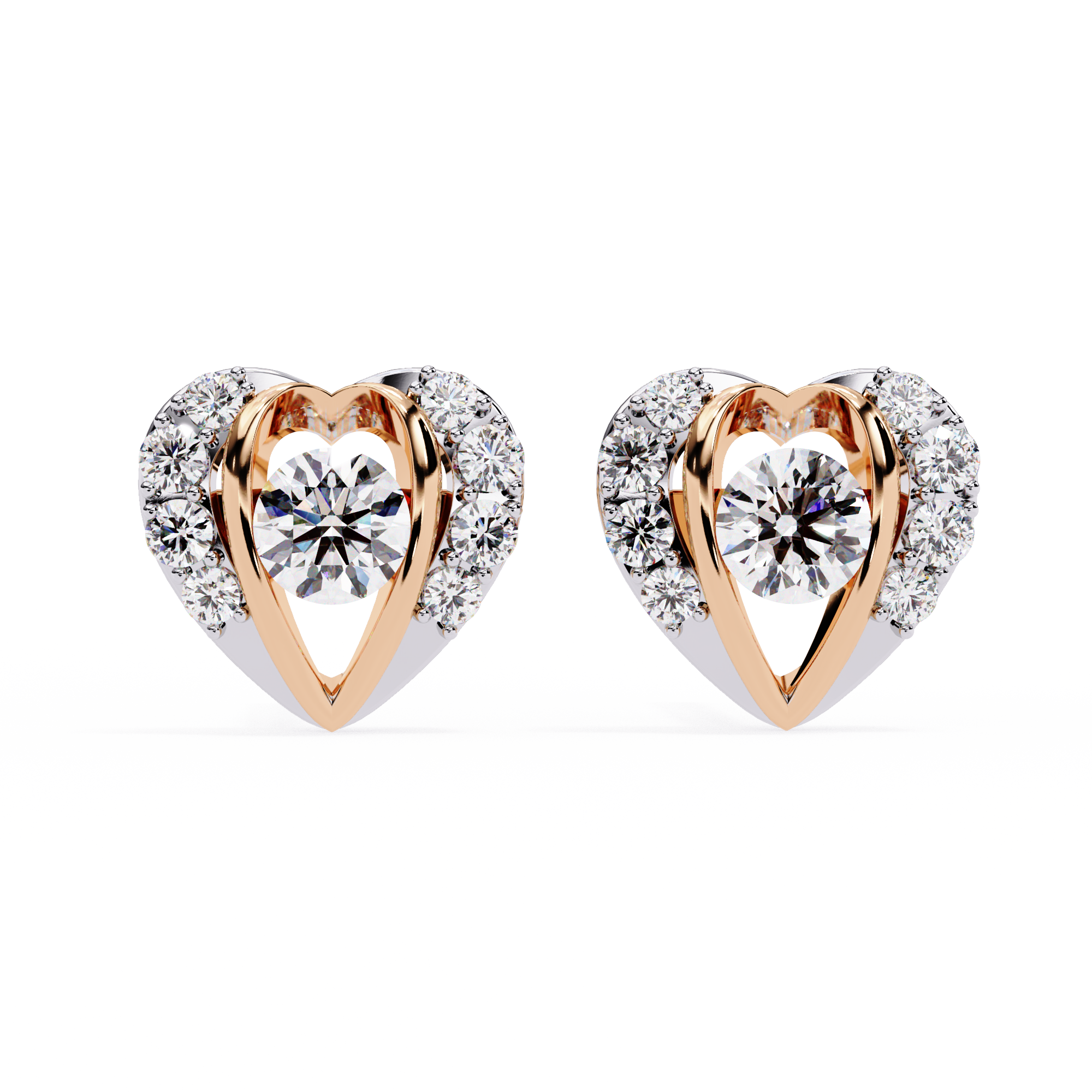 0.74 CT HEARTFELT HALO EARRING 9k
