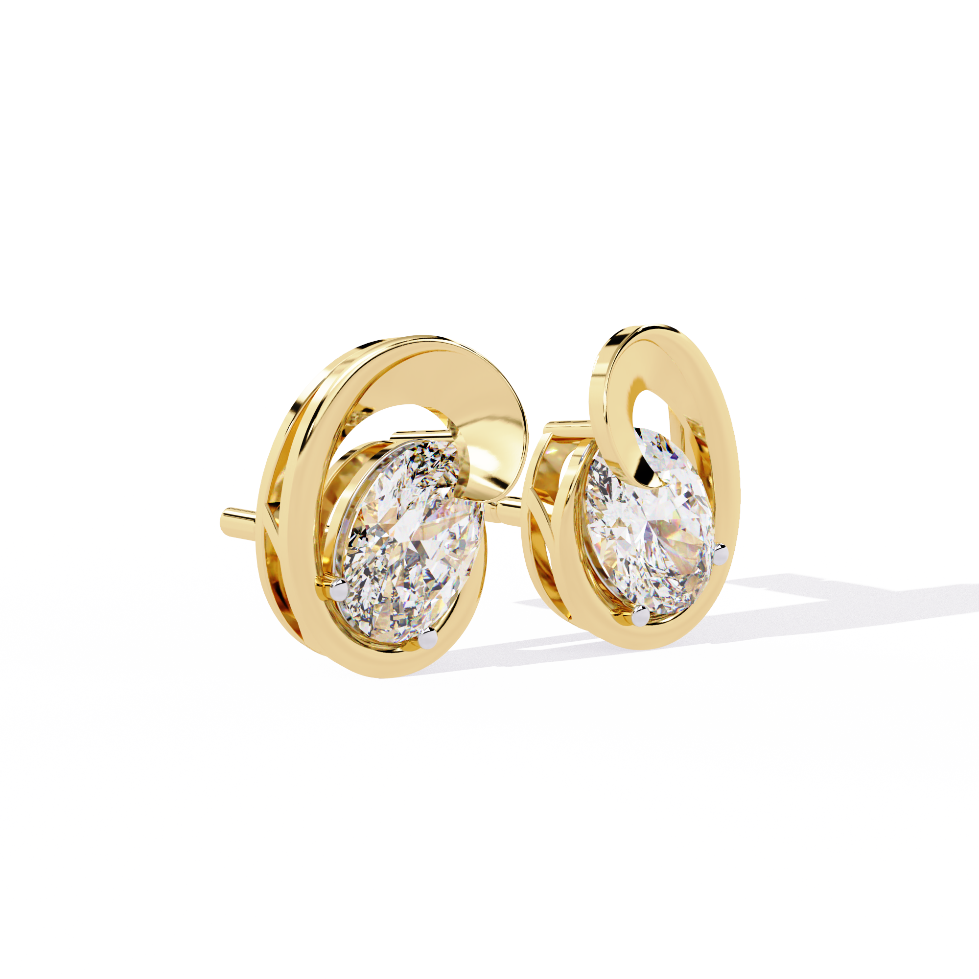 1.32 CT ENFOLD PEAR EARRING 9k