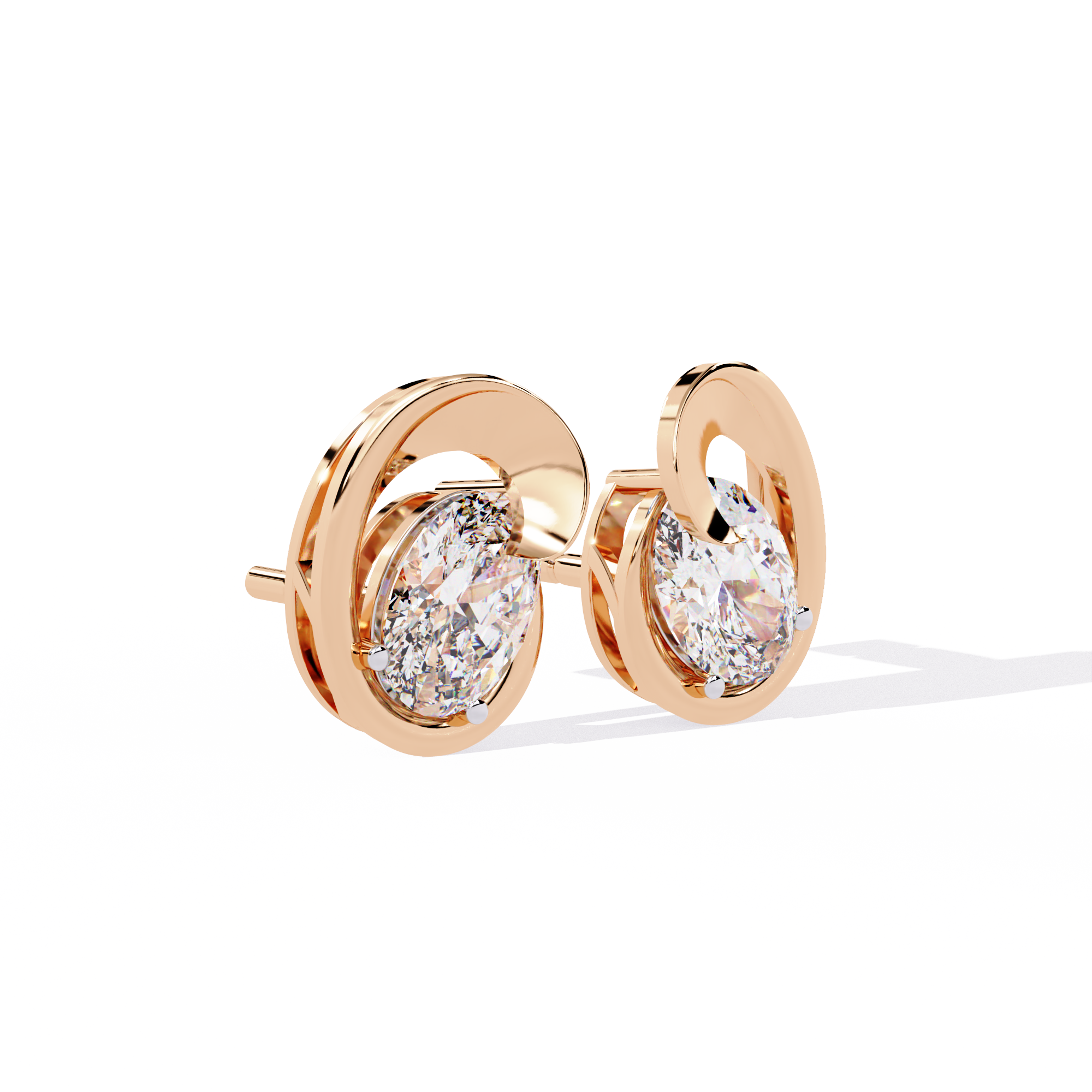 1.32 CT ENFOLD PEAR EARRING 9k