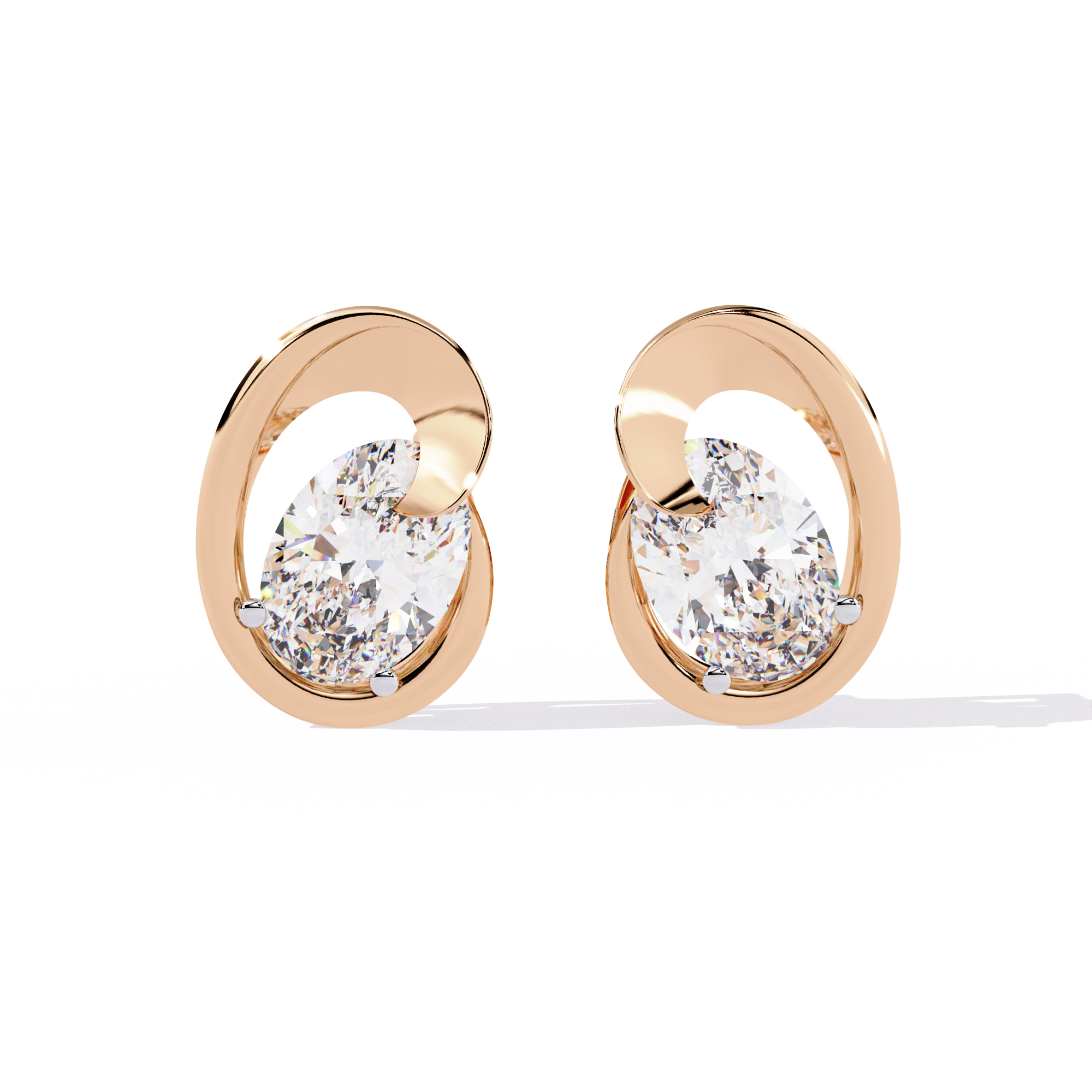 1.32 CT ENFOLD PEAR EARRING 9k
