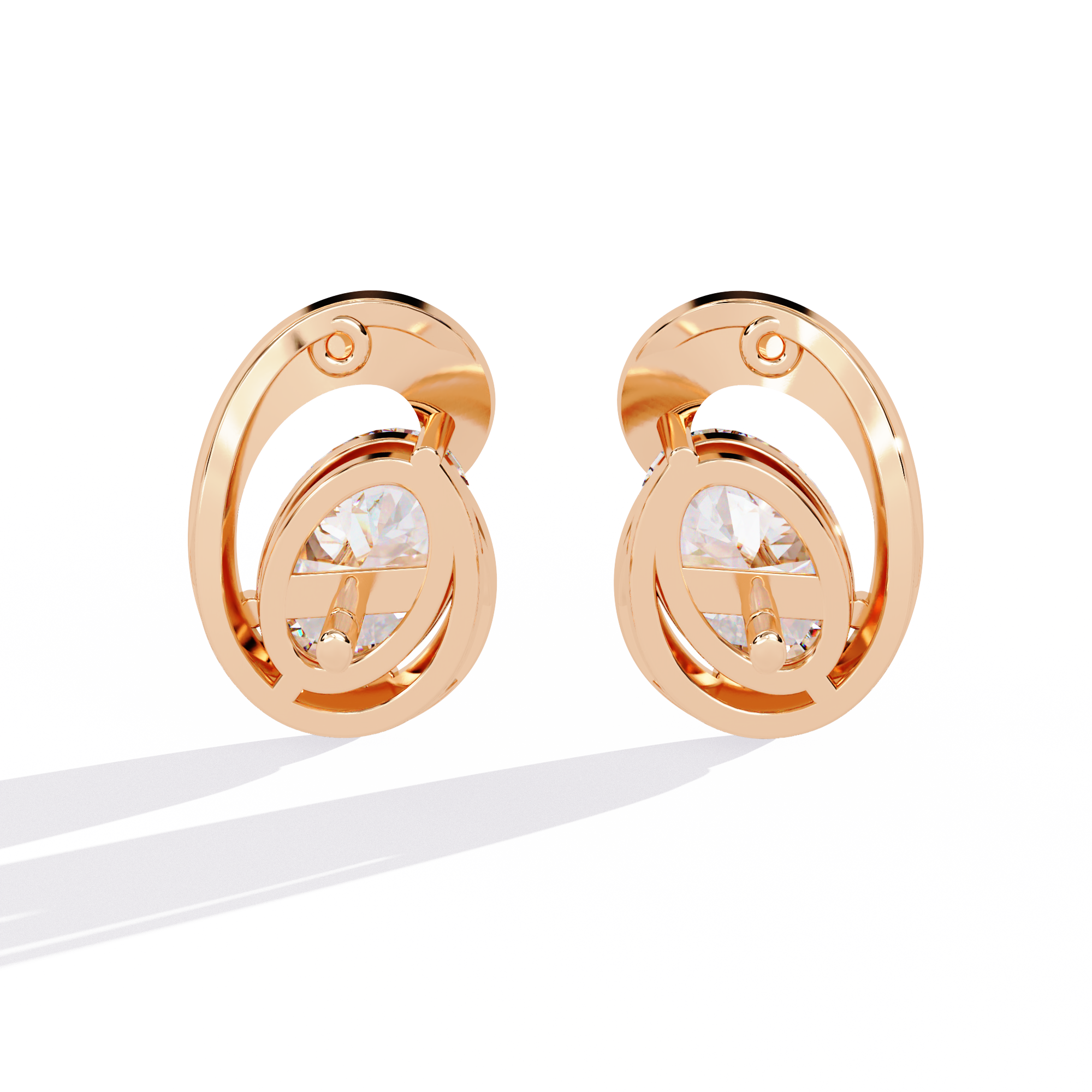 1.32 CT ENFOLD PEAR EARRING 9k