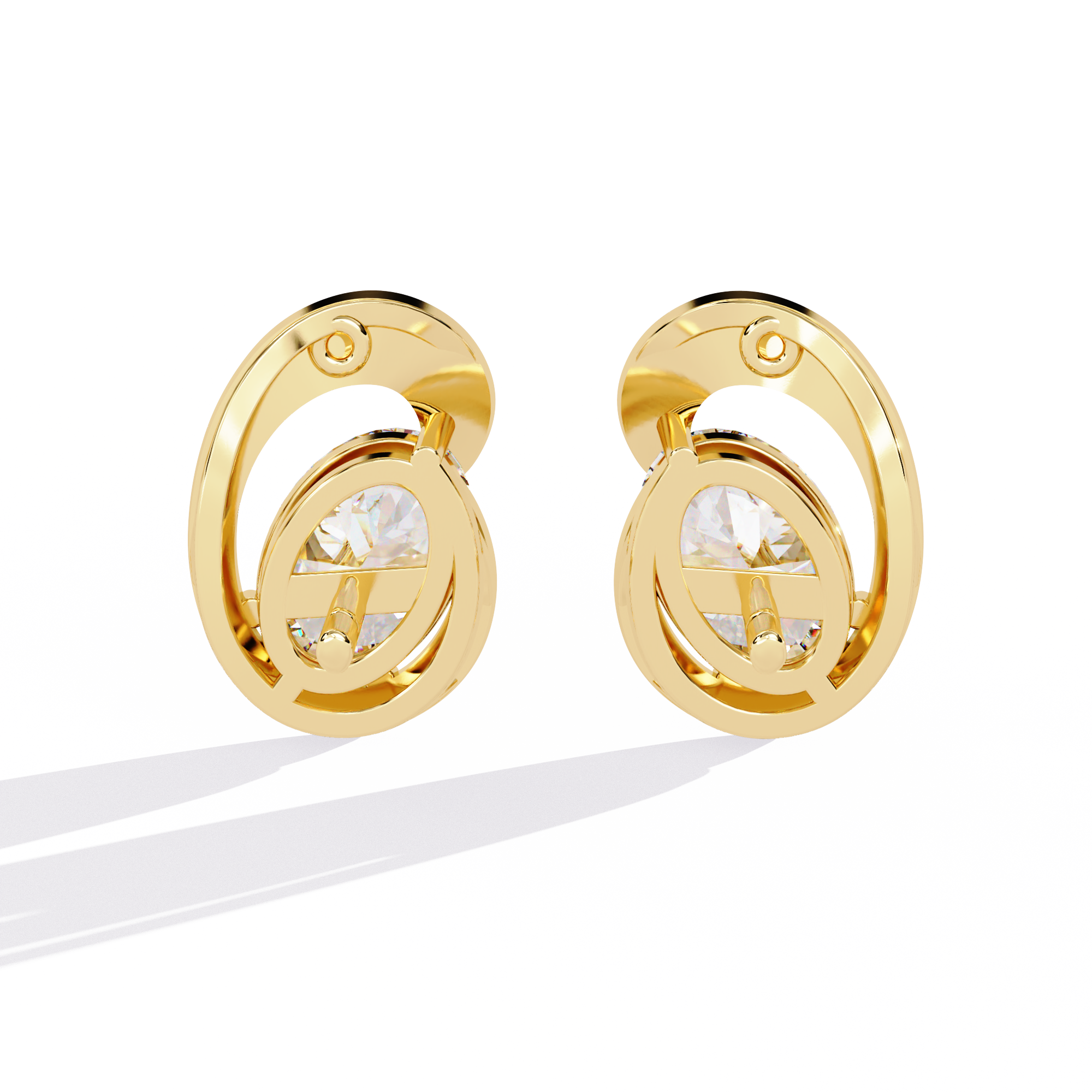 1.32 CT ENFOLD PEAR EARRING 9k