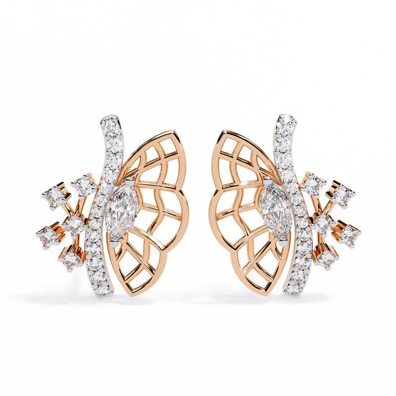 0.37 CT DIAMOND FLUTTER EARRING