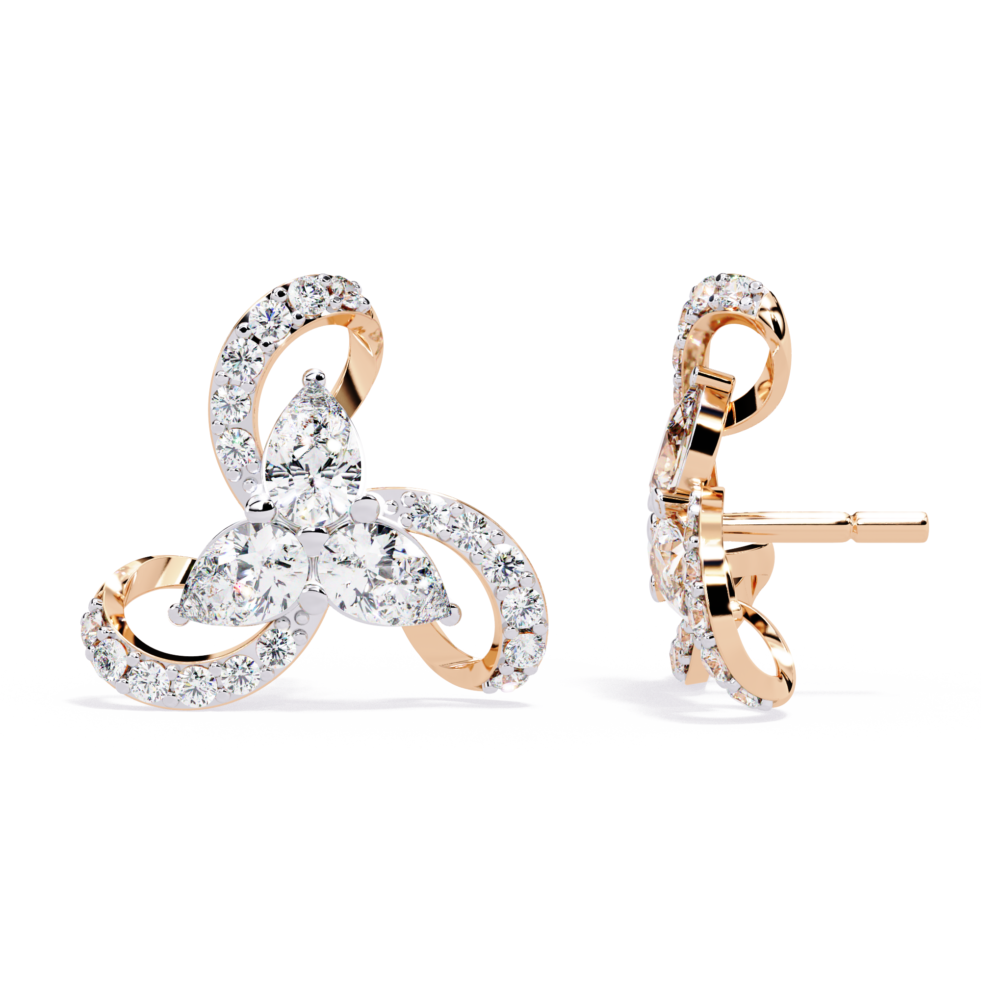 1.37 CT ETERNAL WHIRL EARRING 9k