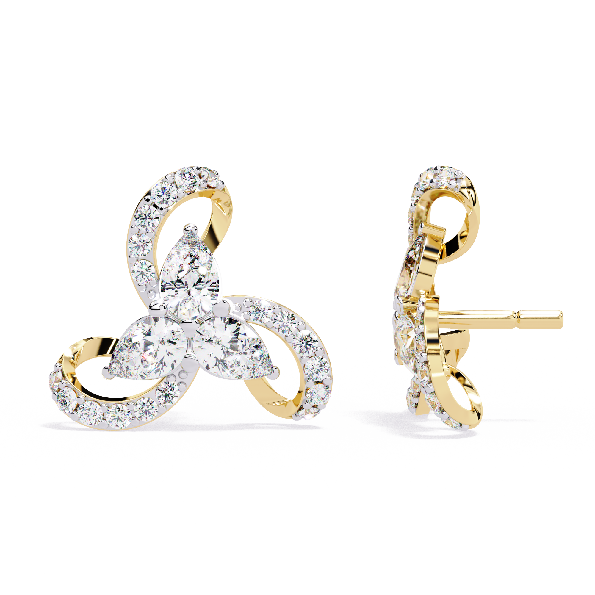 1.37 CT ETERNAL WHIRL EARRING 9k