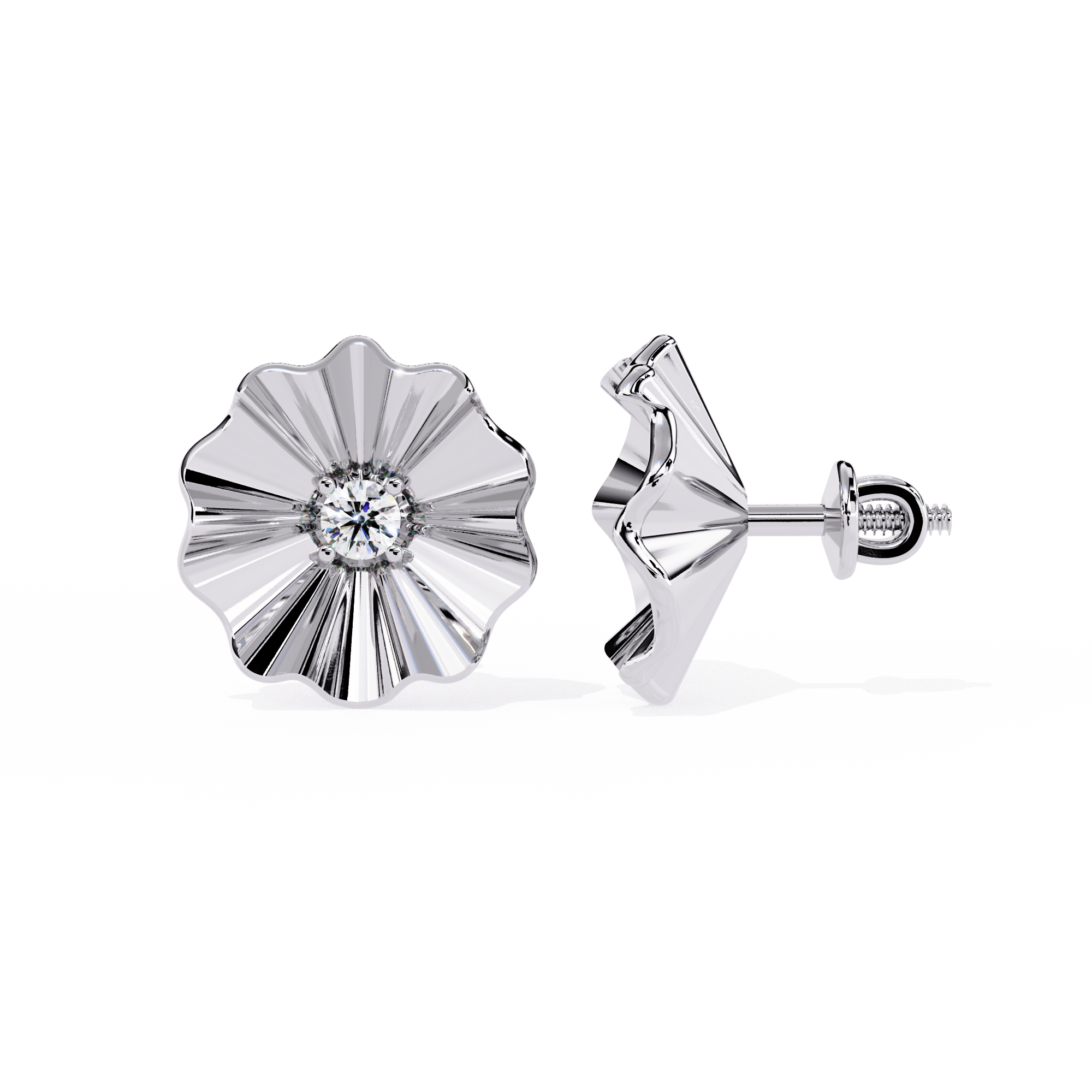 0.06 CT PETITE RAY EARRING 18K