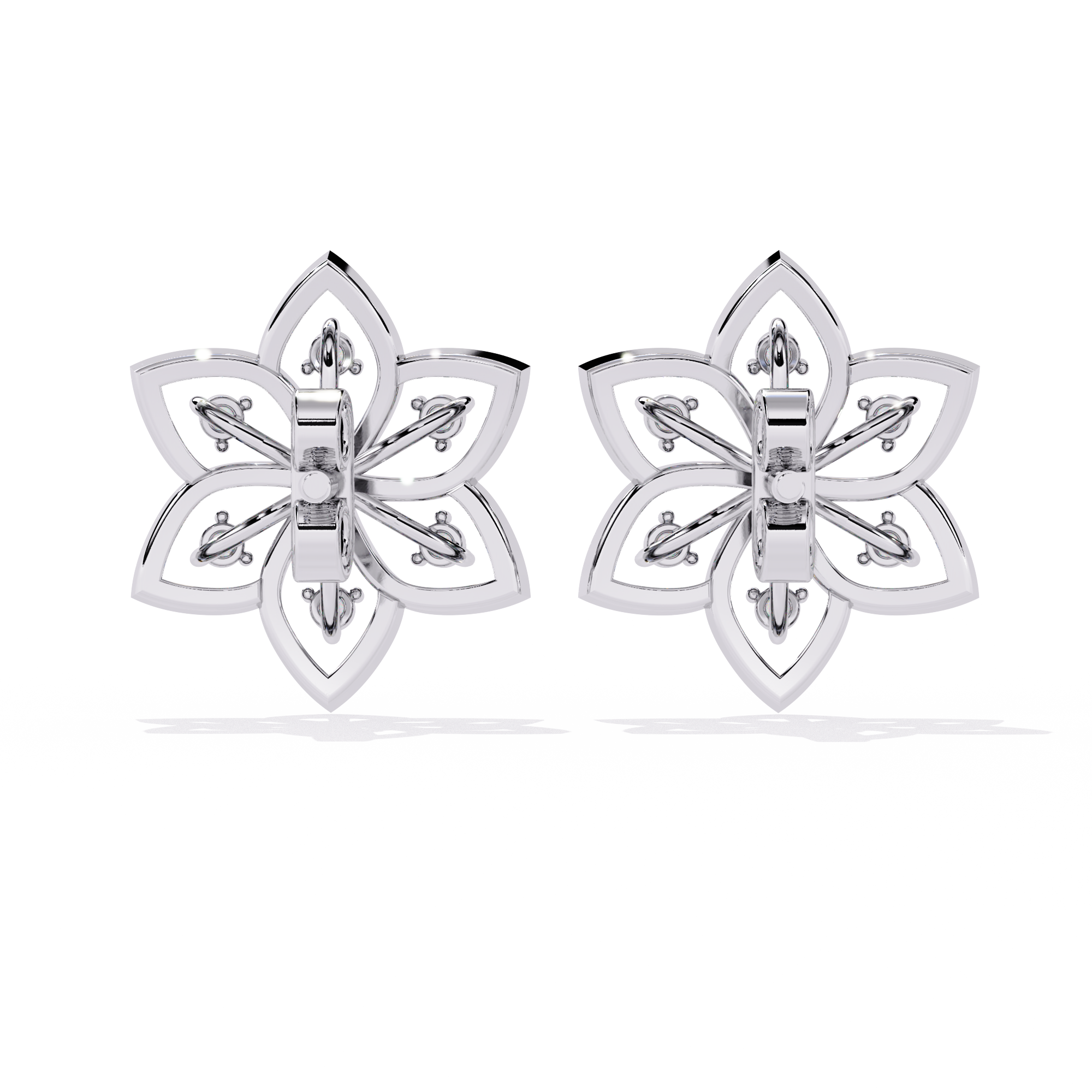 0.10 CT LOTUS WHISPER EARRING 9k