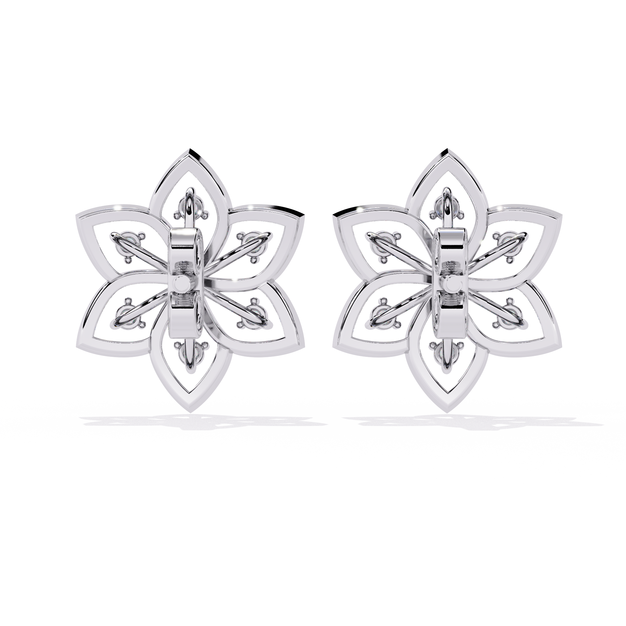 0.10 CT LOTUS WHISPER EARRING 9k