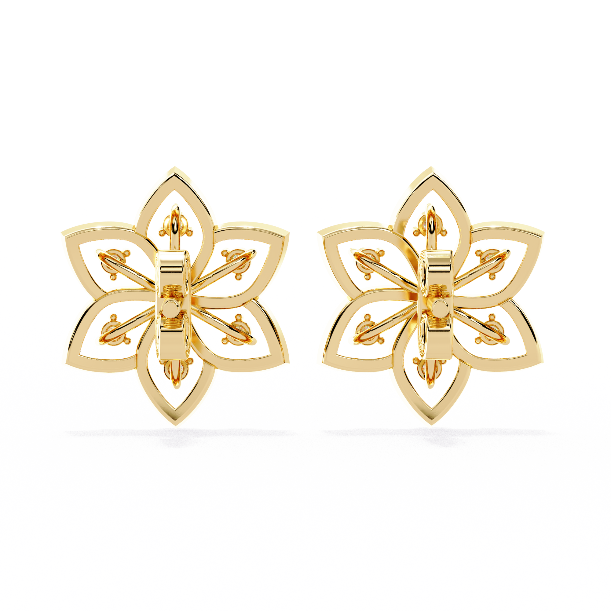 0.10 CT LOTUS WHISPER EARRING 18K