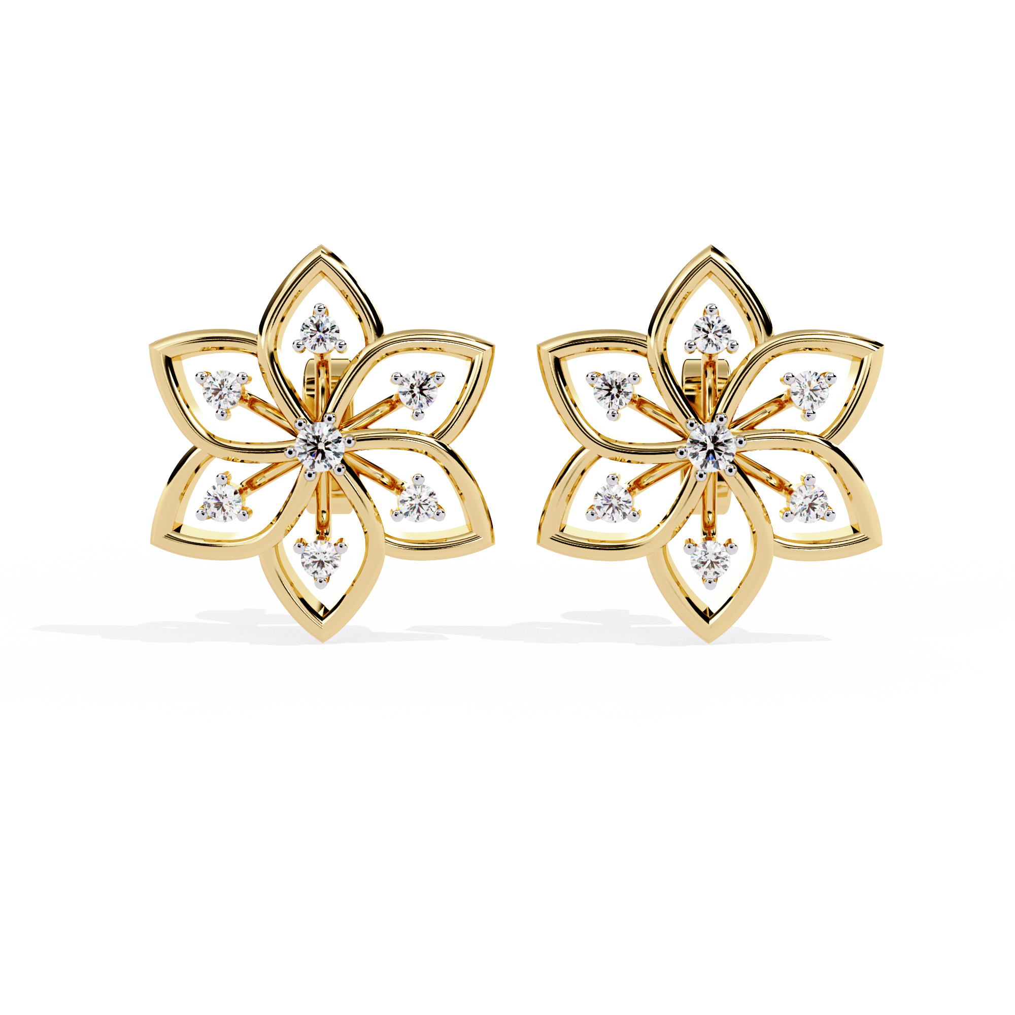 0.10 CT LOTUS WHISPER EARRING 9k