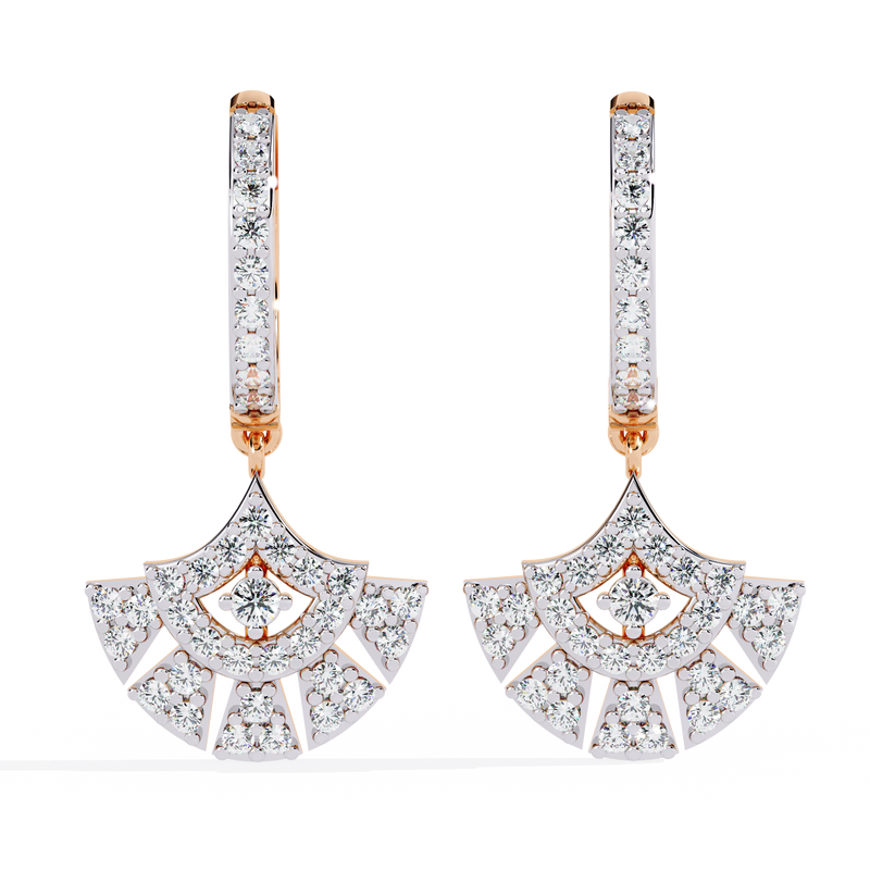 0.49 CT ART DECO FAN EARRING