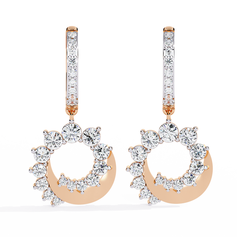 0.99 CT LUNAR HALO EARRING