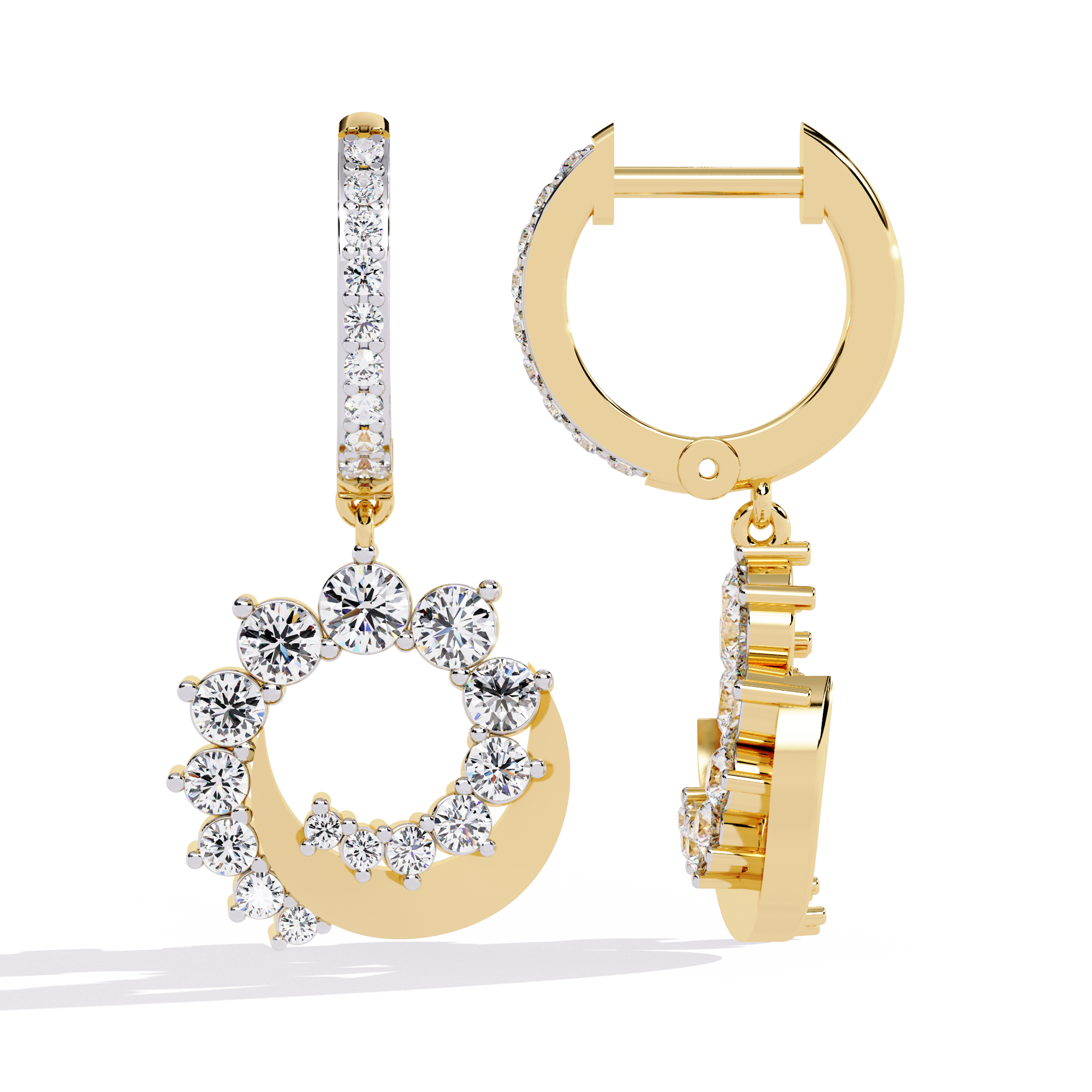 0.99 CT LUNAR HALO EARRING 9k