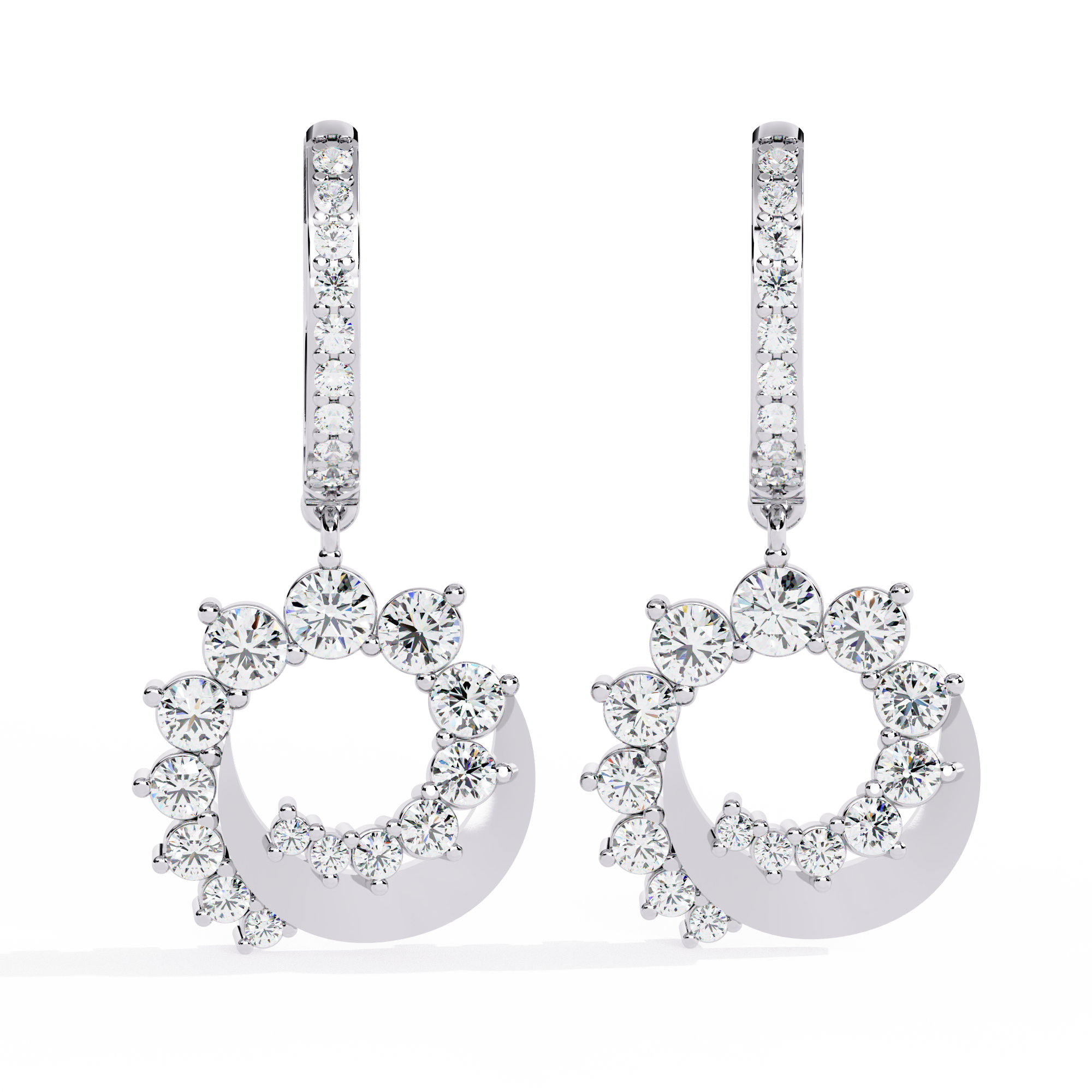 0.99 CT LUNAR HALO EARRING 9k