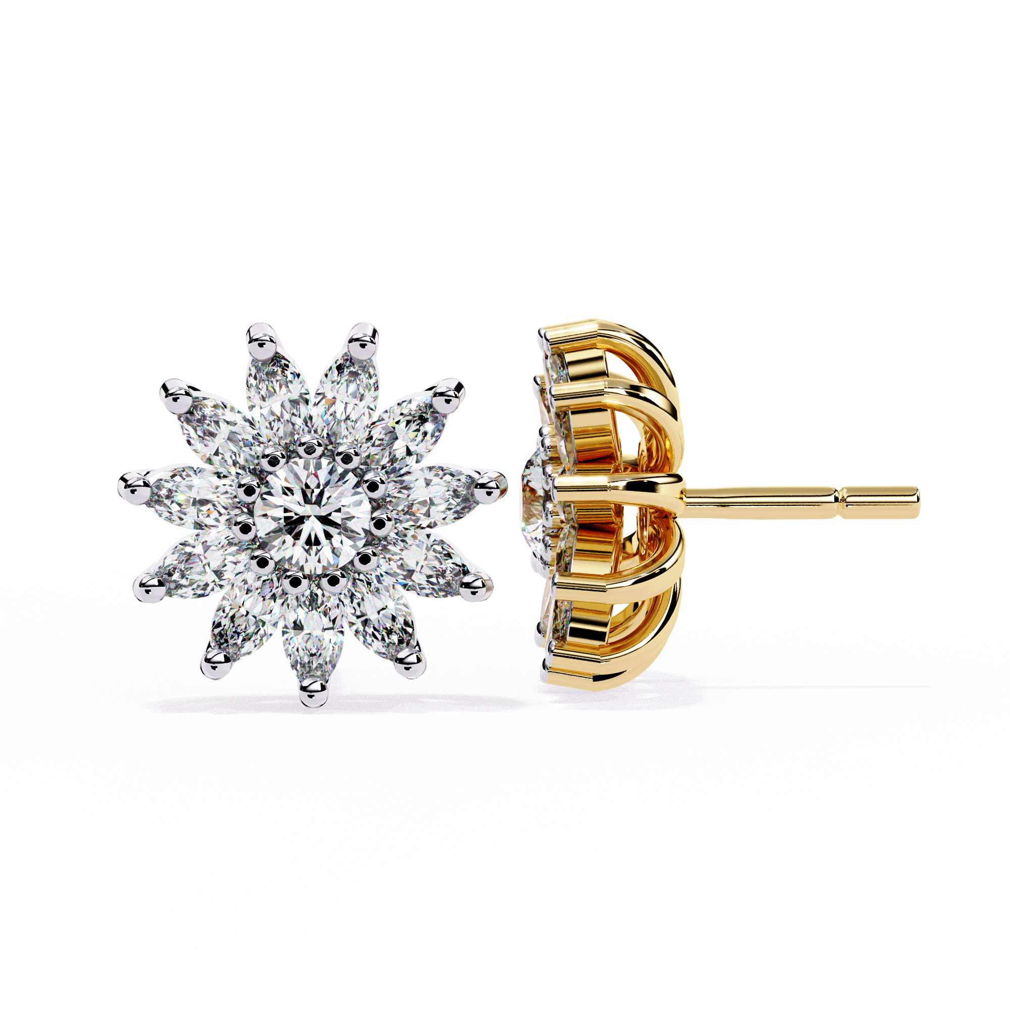 1.31 CT SOLAR BLOOM EARRING 9k